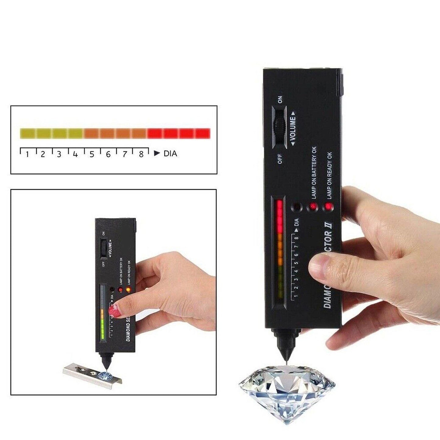 Gemstone Diamond Tester with LED Audio Selector Tool