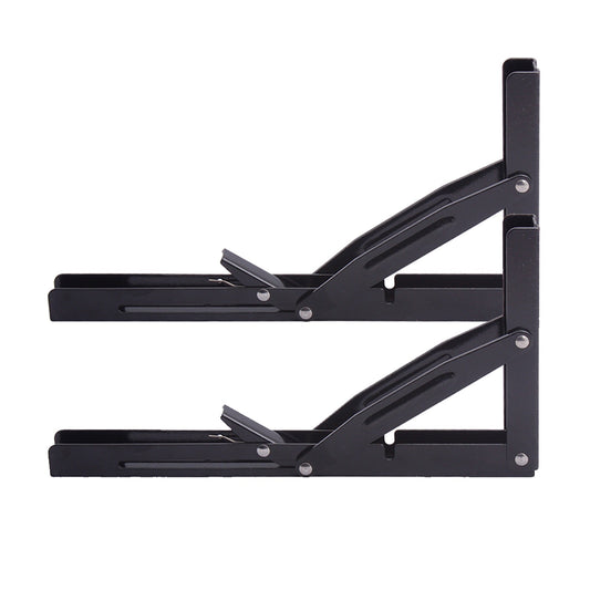2pcs Black Steel Folding Table Bracket for Wall-Mounted Shelves