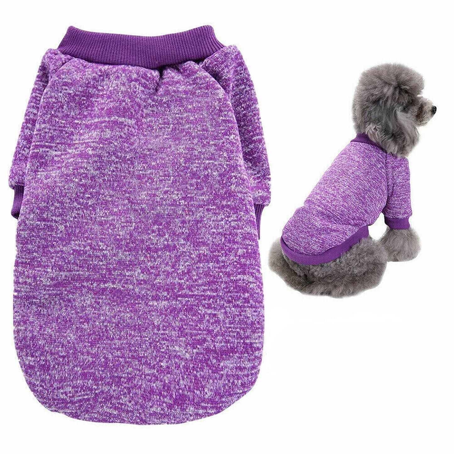 Purple Winter Pet Dog Sweater Warm Knitwear Jumper for Puppy and Cat