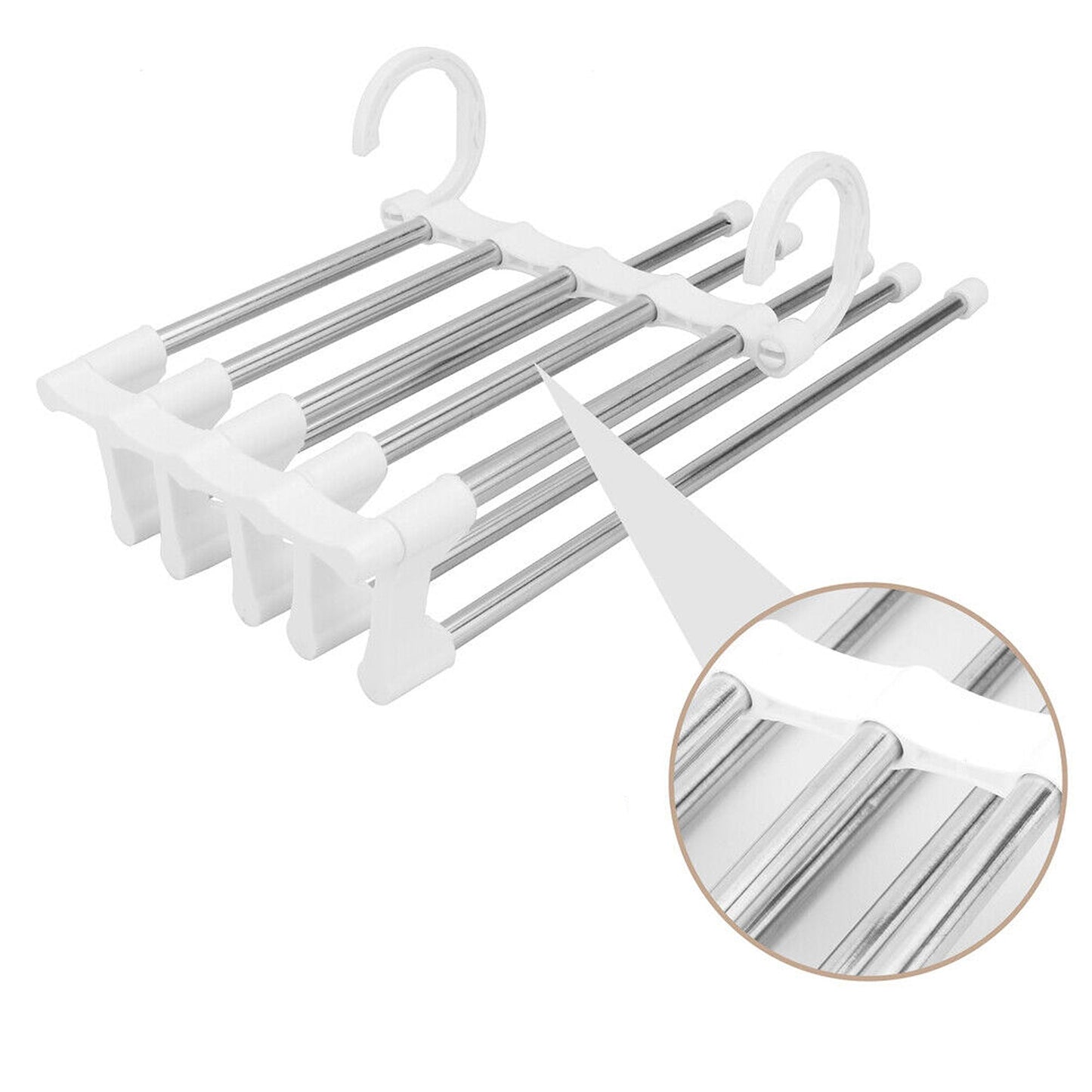 4pcs Stainless-Steel Multi-functional Pants Rack Magic Wardrobe Hanger