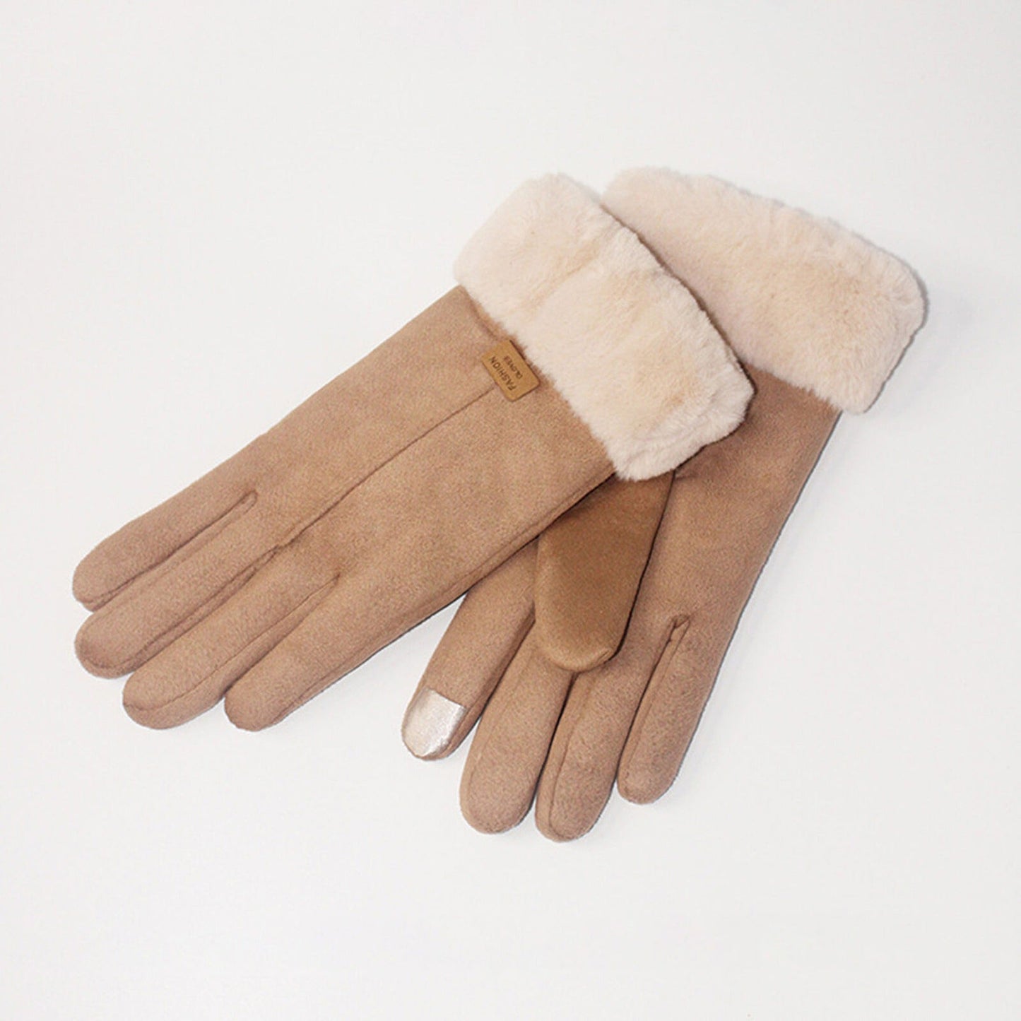 Women Thermal Sheepskin Winter Gloves Touch Screen Compatible Windproof and Warm