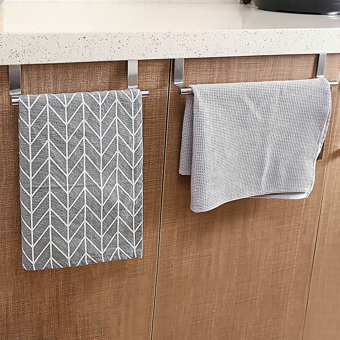 Over Door Tea Towel Rack Bathroom Rail Cupboard Hanger Hook