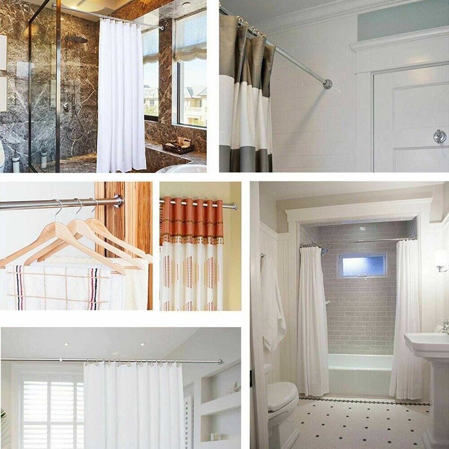 Adjustable Stainless Steel Shower Curtain Rod