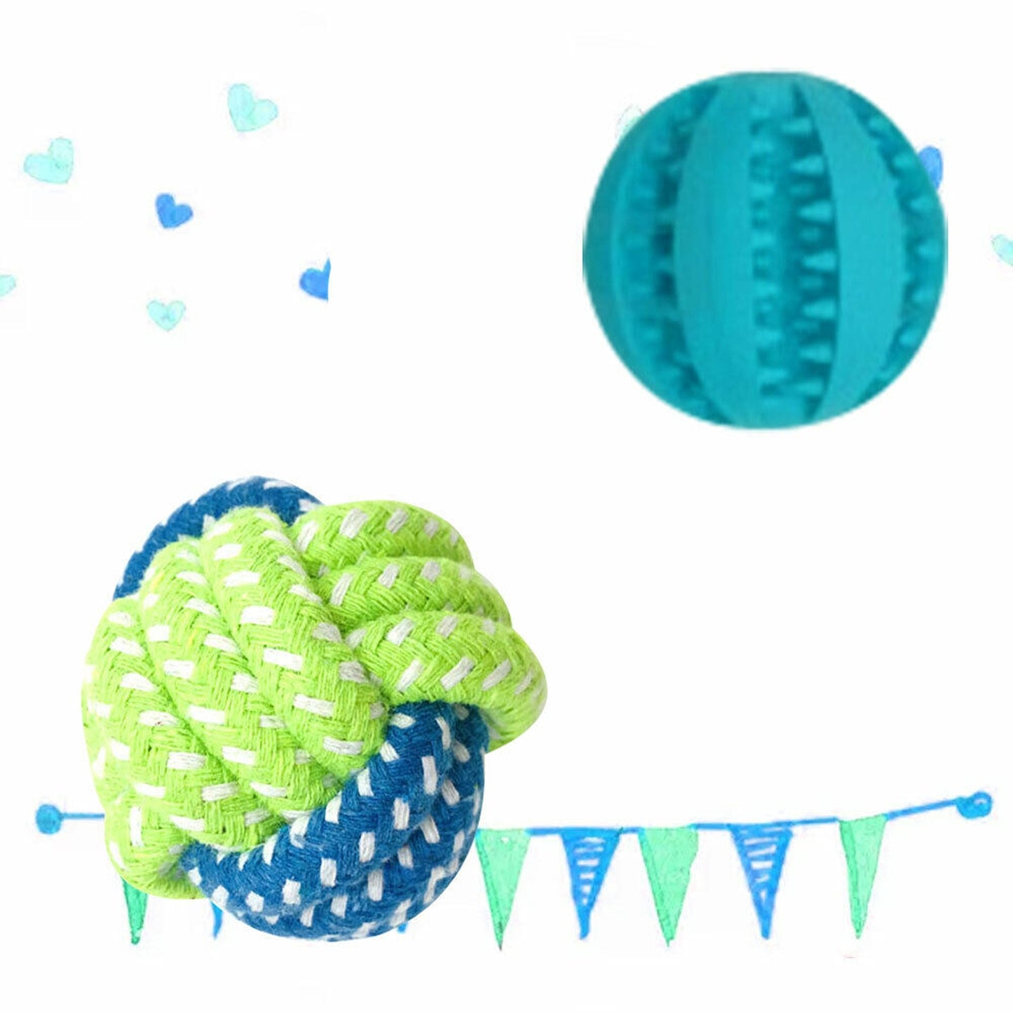 Durable Cotton Puppy Dog Rope Chew Toy Set for Clean Teeth Cat Toys