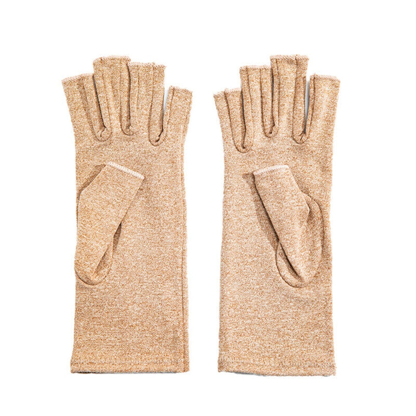 Brown Compression Gloves for Arthritis Fingerless