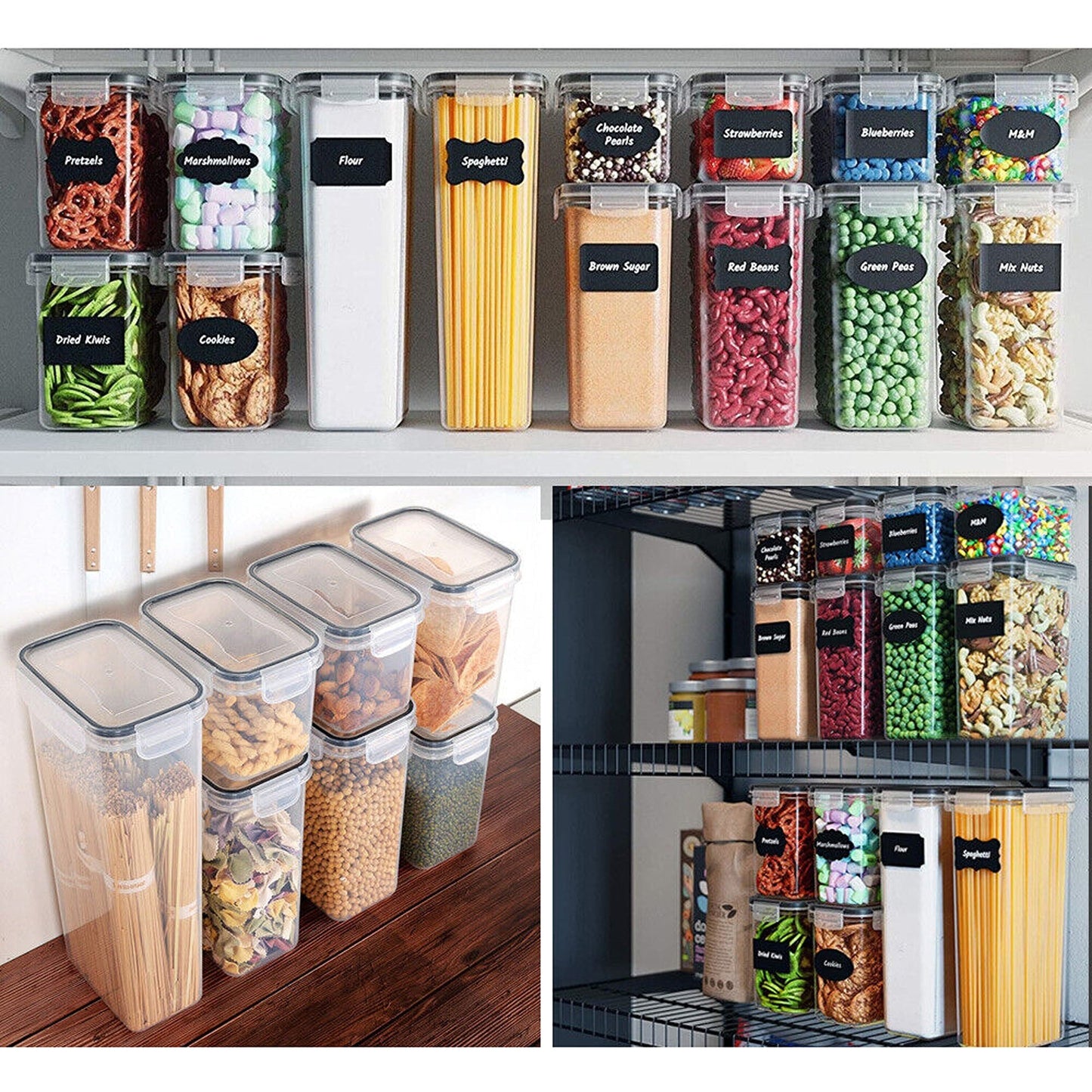 Set of 14 Airtight Food Storage Containers with Lids for Kitchen