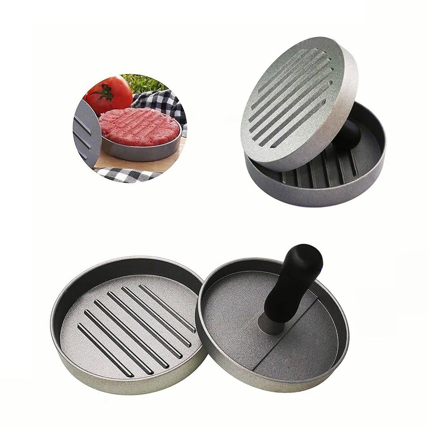 Non-Stick Hamburger Patty Maker Press for Beef Meat Cooking