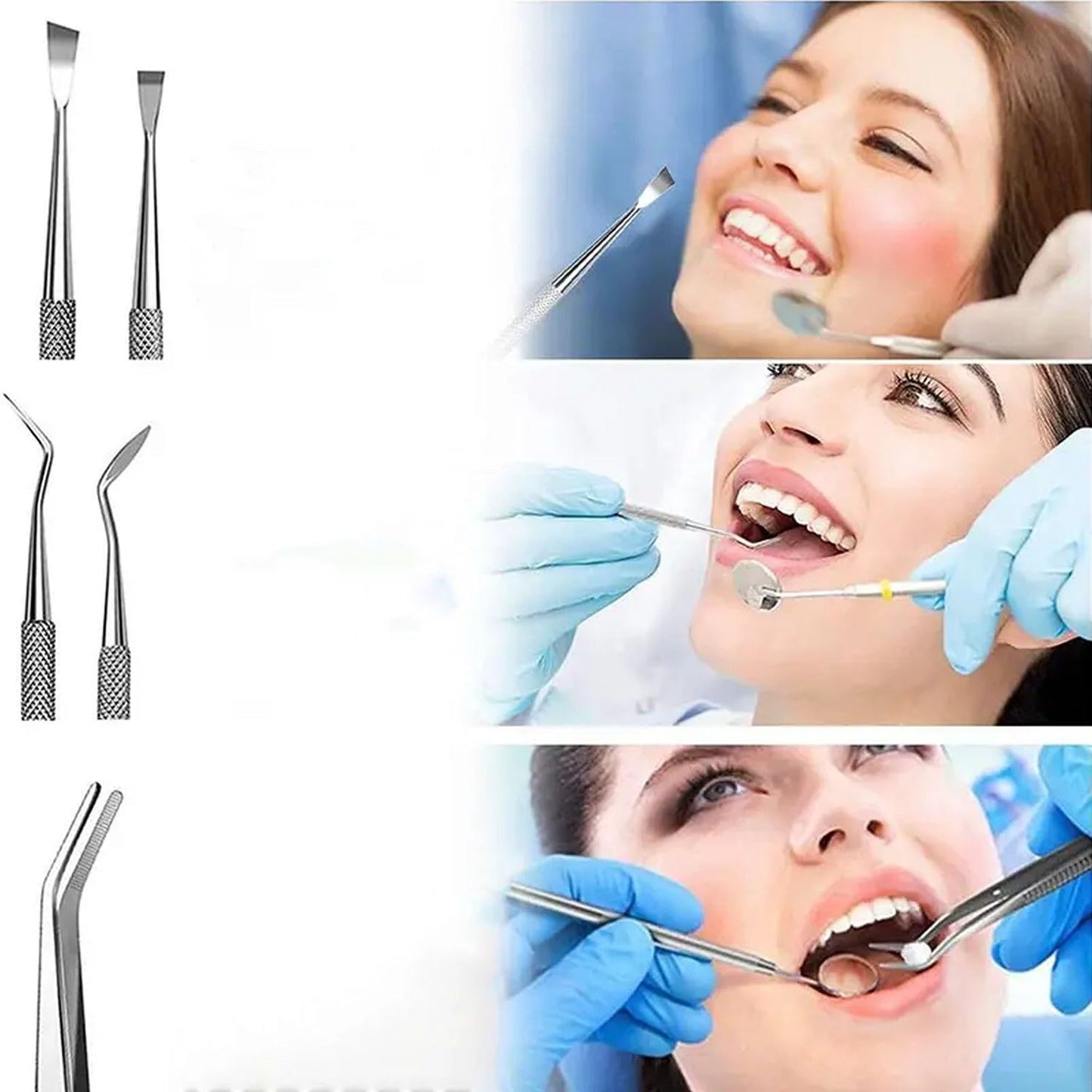 7pcs Dental Hygiene Stainless Tool Kit Dentist Teeth Clean Set