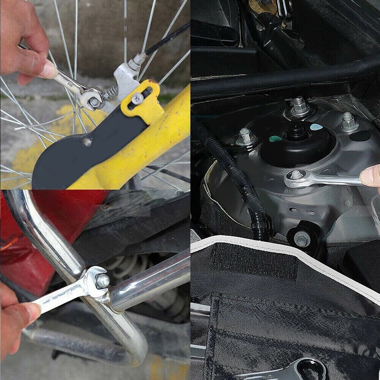 20pcs Metric Wrench Set with Spanner Open Ring End CRV Rolling Bag