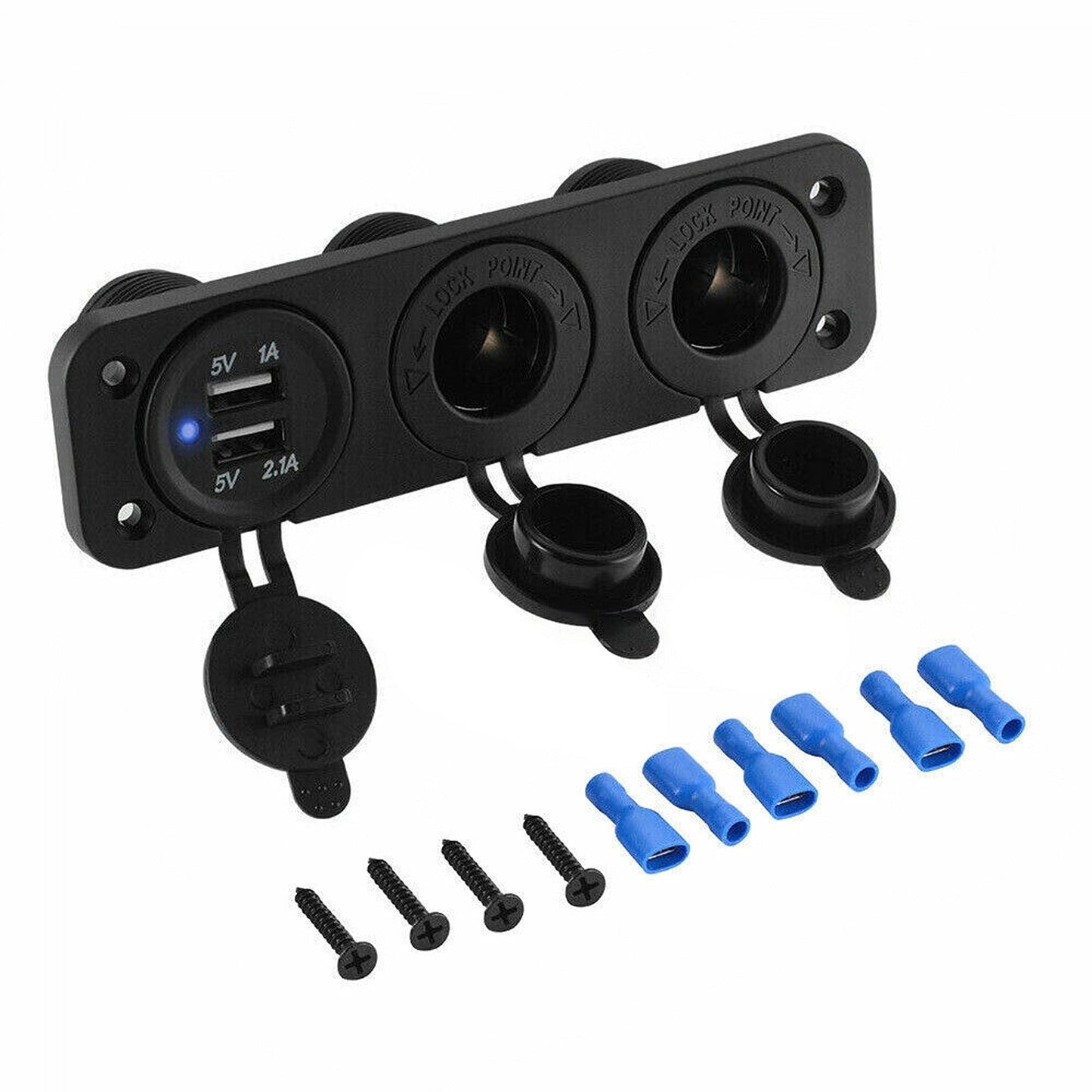 Convenient Dual USB Power Plug for Boats and Caravans 12V