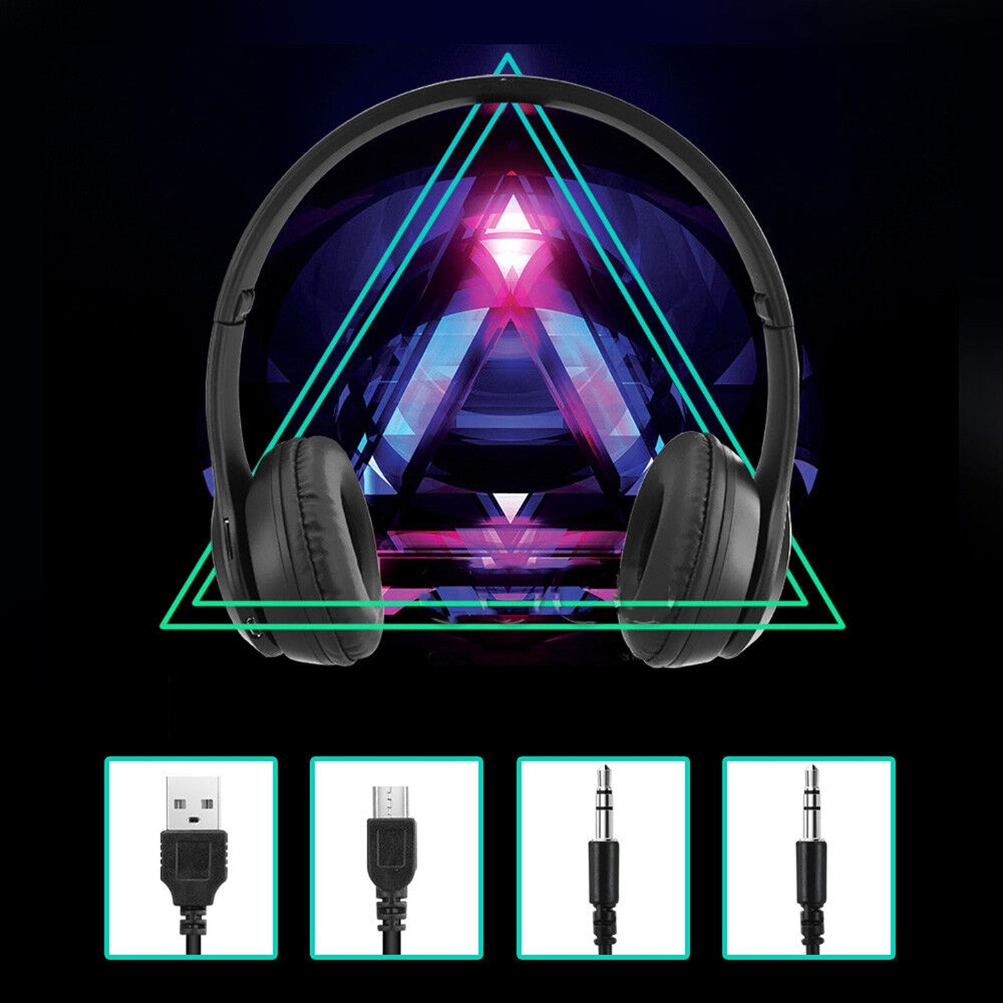 Rechargeable Bluetooth Wireless Headphones with Microphone