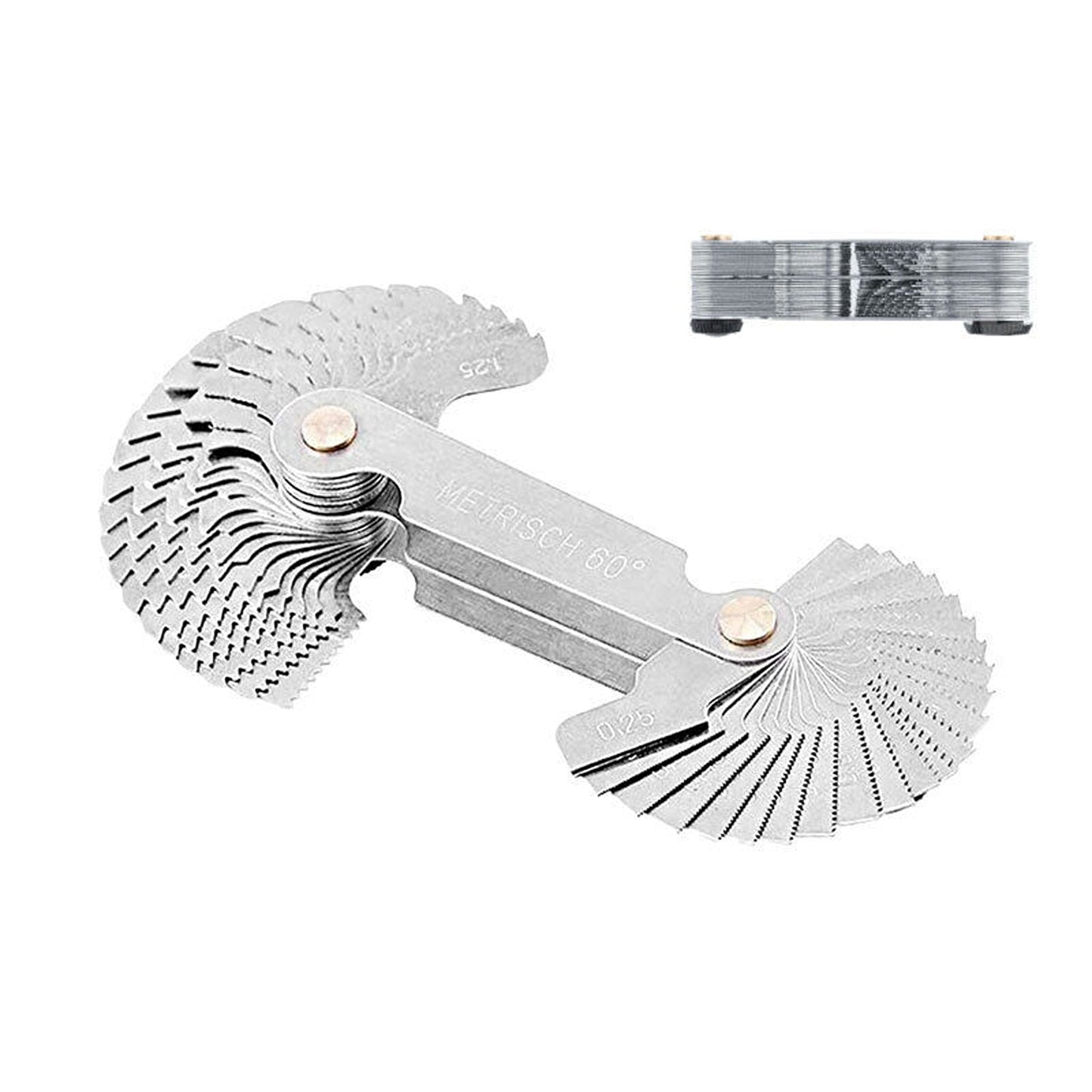 Thread Pitch Measurement Screw Gauge with 52 Blades Metric and Whitworth