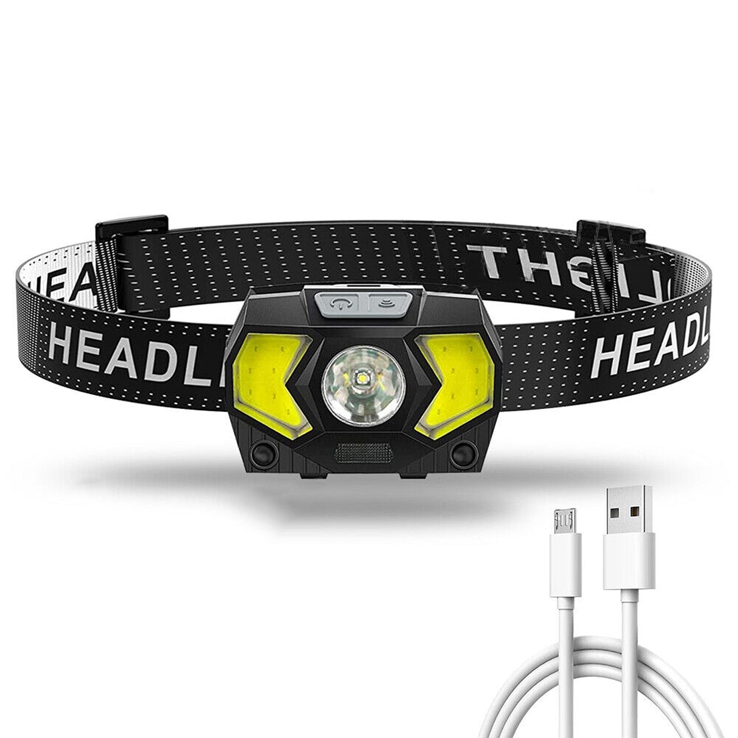 Camping Headlamp Rechargeable LED Torch Flashlight COB Lamp