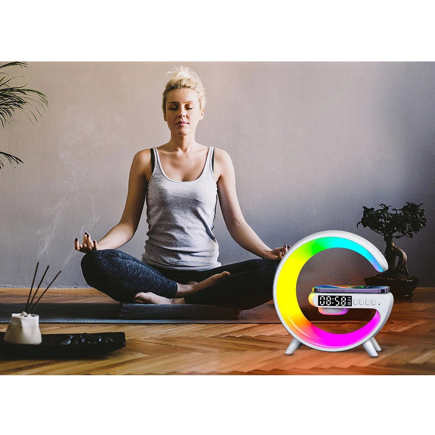 RGB LED Night Light with Bluetooth Speaker Smart Wireless Charger