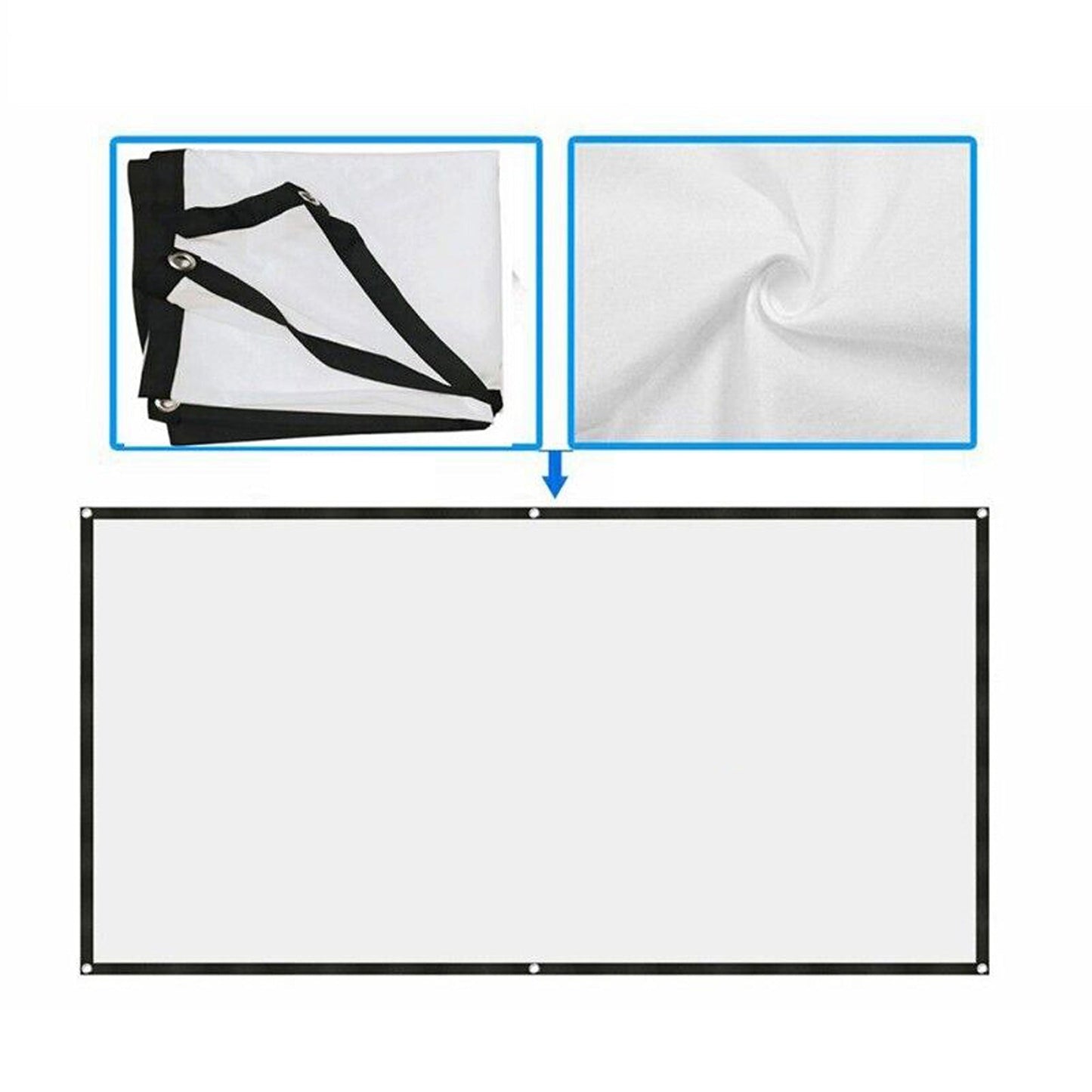 16:9 Foldable Projector Screen for Outdoor Movies and Home Cinema 3D Ready