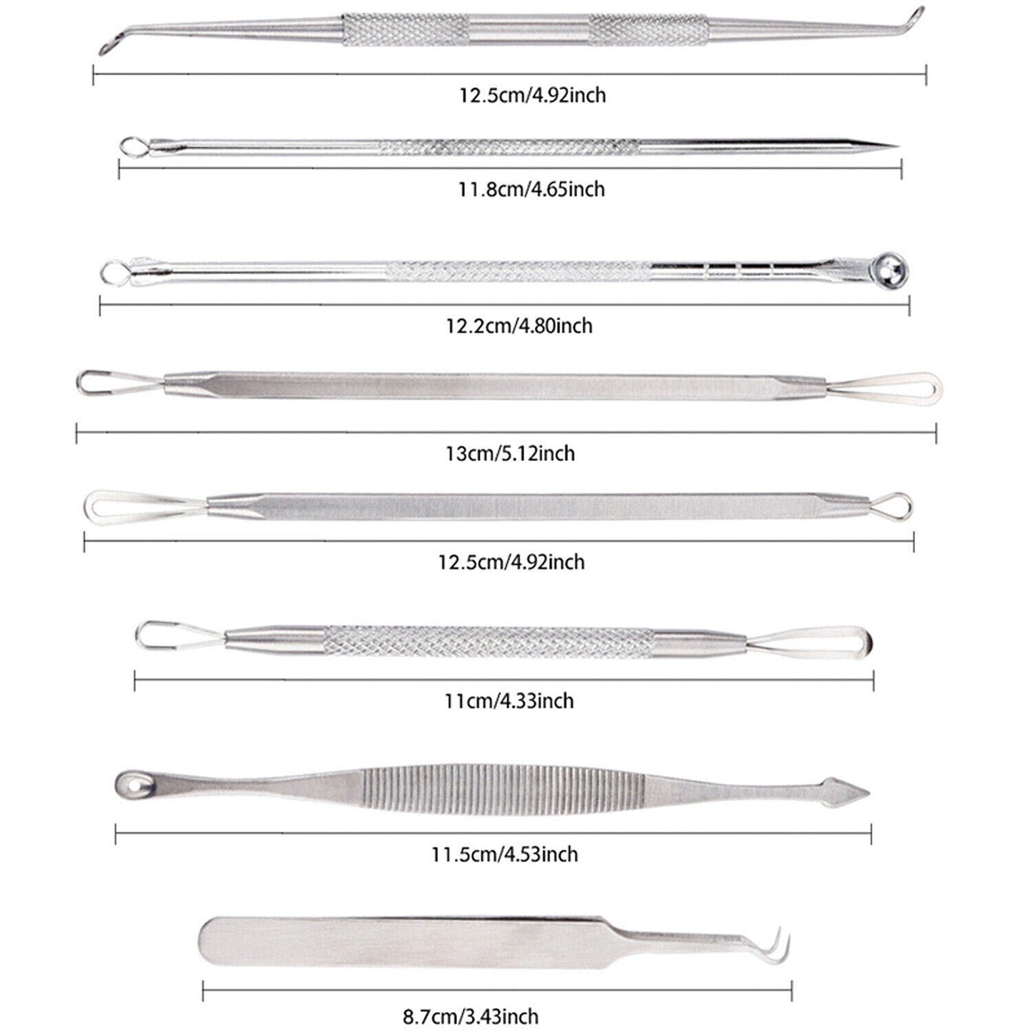 8-Piece Blackhead and Pimple Extractor Tool Set for Acne Treatment