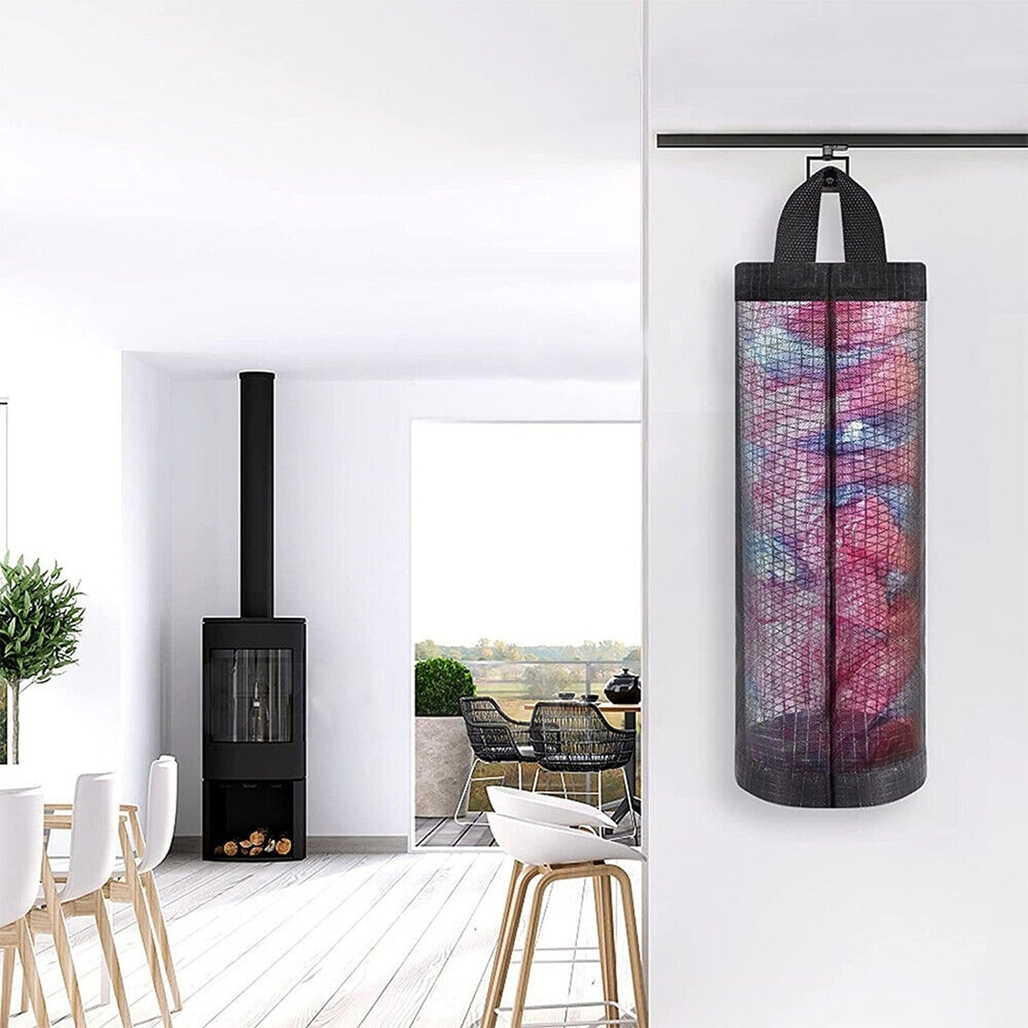 2pcs Hanging Mesh Storage for Carrier Bags Garbage Bag Dispenser