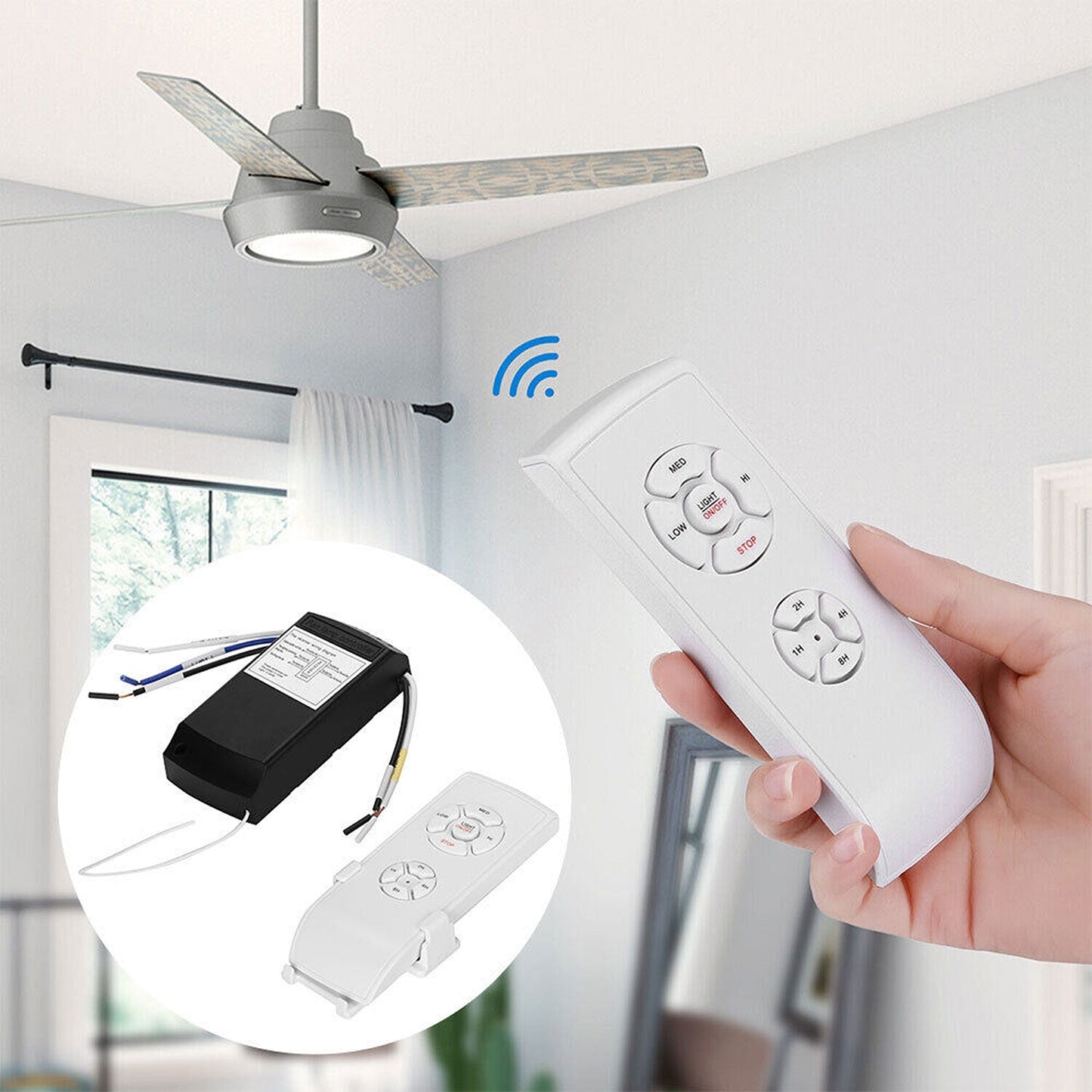Universal Ceiling Fan Lamp Remote Control Kit with Timer Function