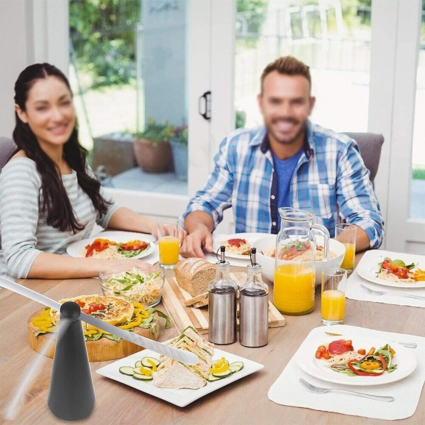Black Automatic Fly Trap Fan Food Protector Bug Repellent