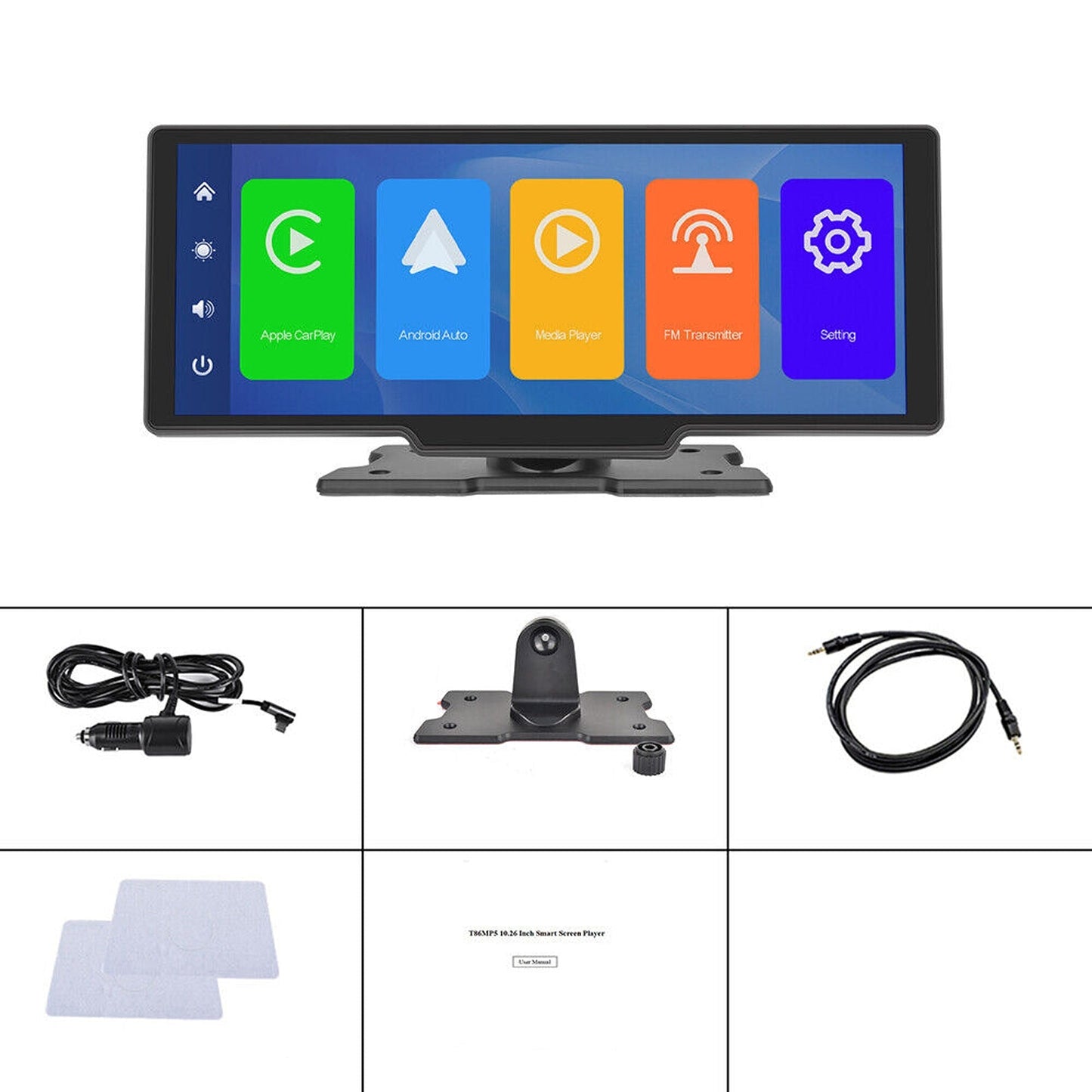 10.26in Touch Screen Car Stereo with Wireless Apple Carplay and Android Auto