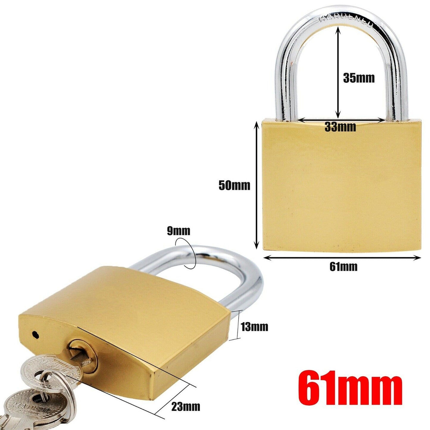 3pcs Triple Locking Levers Padlock with Hardened Steel Shackle