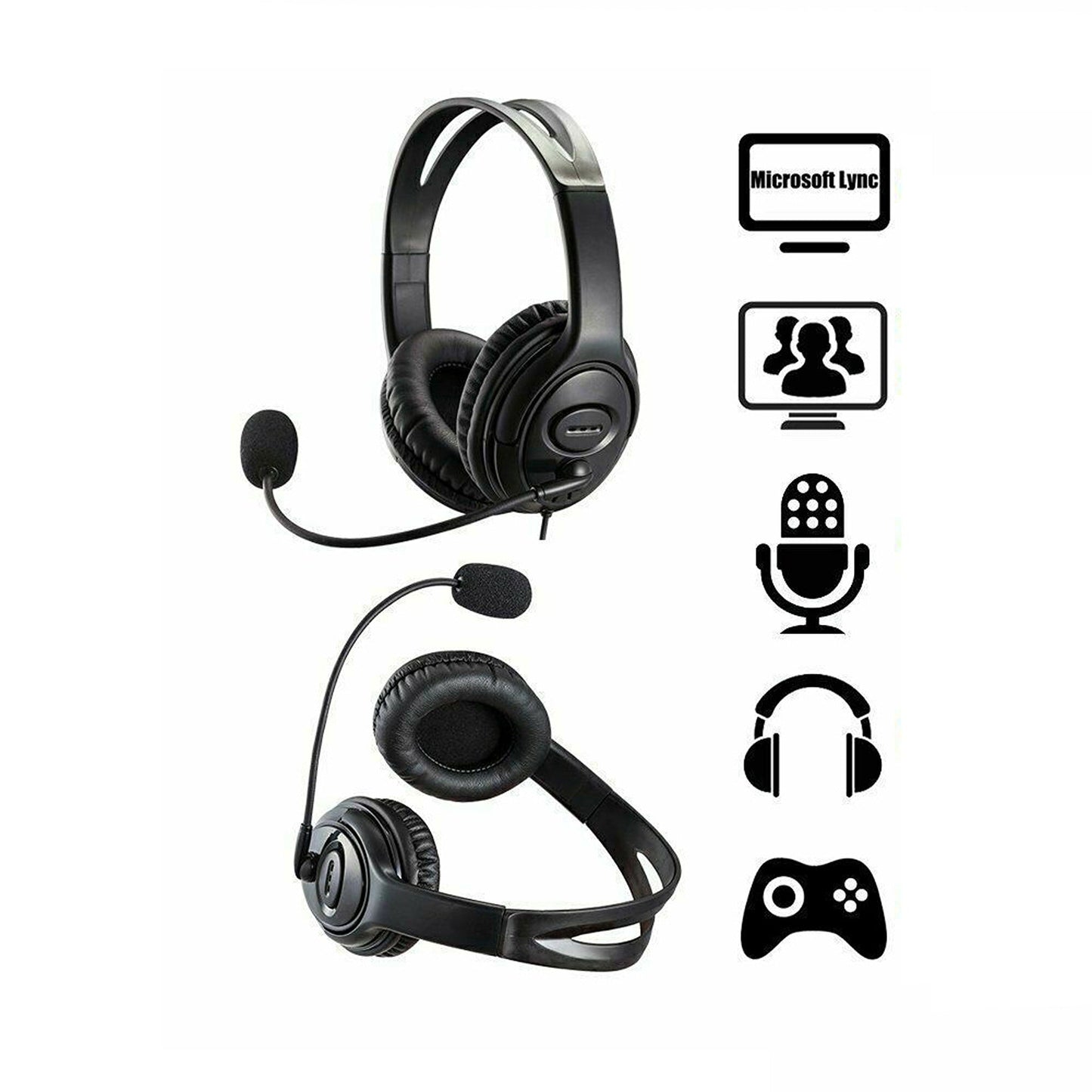 USB Wired Headset with Noise Cancelling Microphone for PC and Laptop