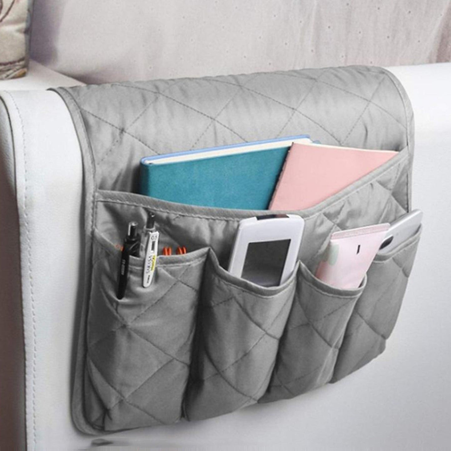 Armrest Organizer with 5 Pockets for Couch and Sofa Remote Storage