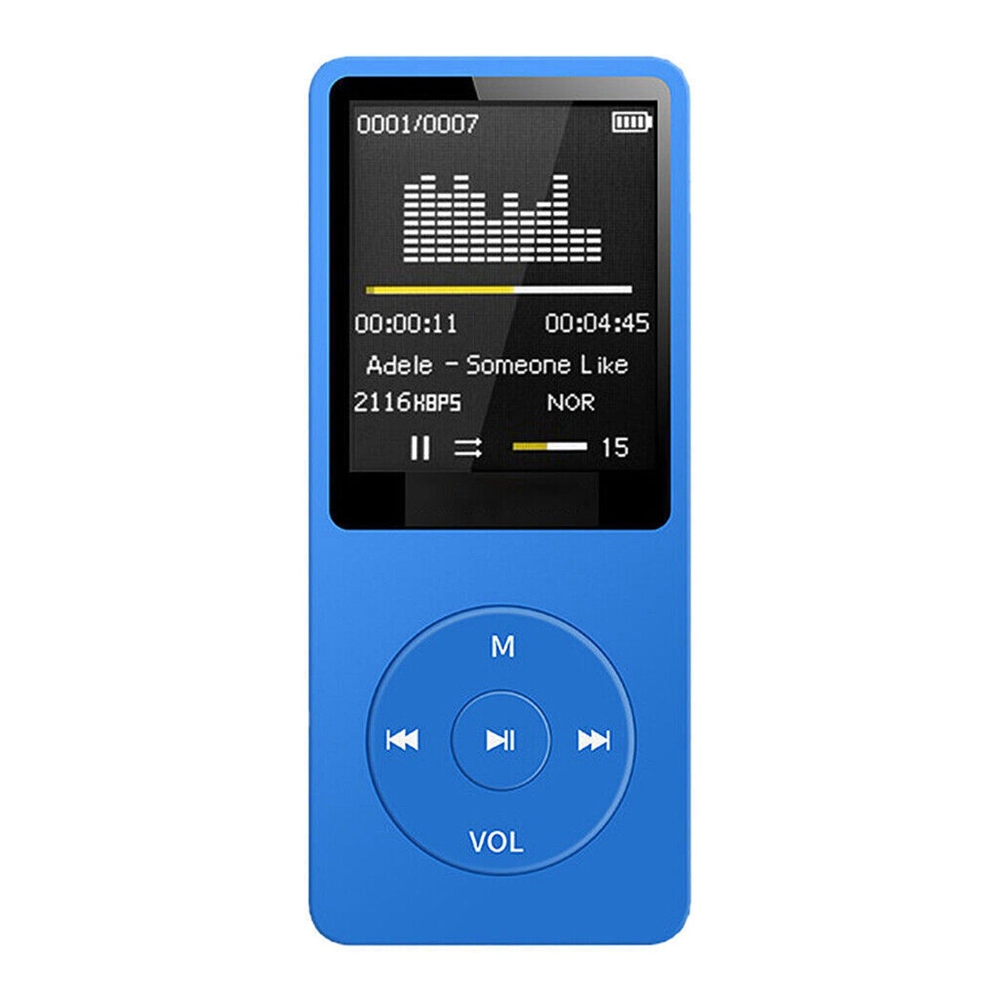 Portable MP3 Music Player with Rechargeable Battery and Audio Adapter