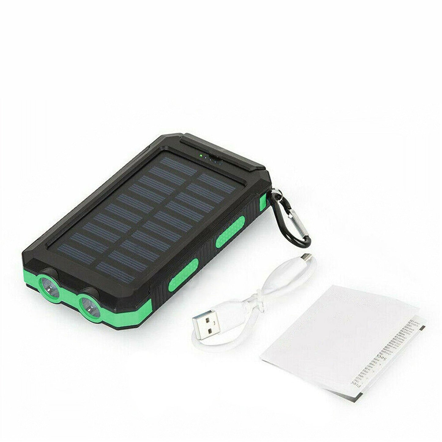 Portable External Solar Panel USB Charger Dual Battery Power Bank