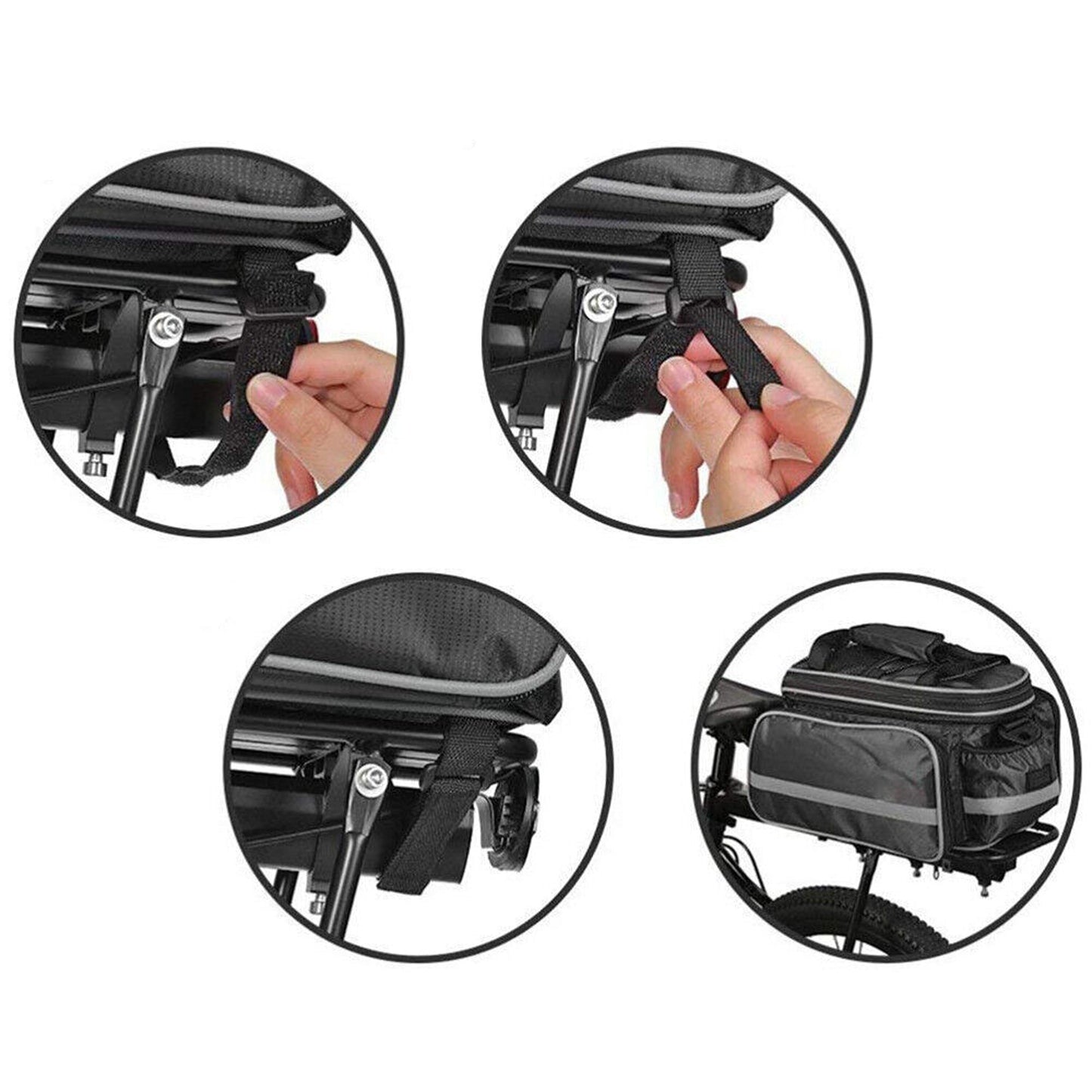 Black Rear Pannier Bike Storage Bag Waterproof Handbag