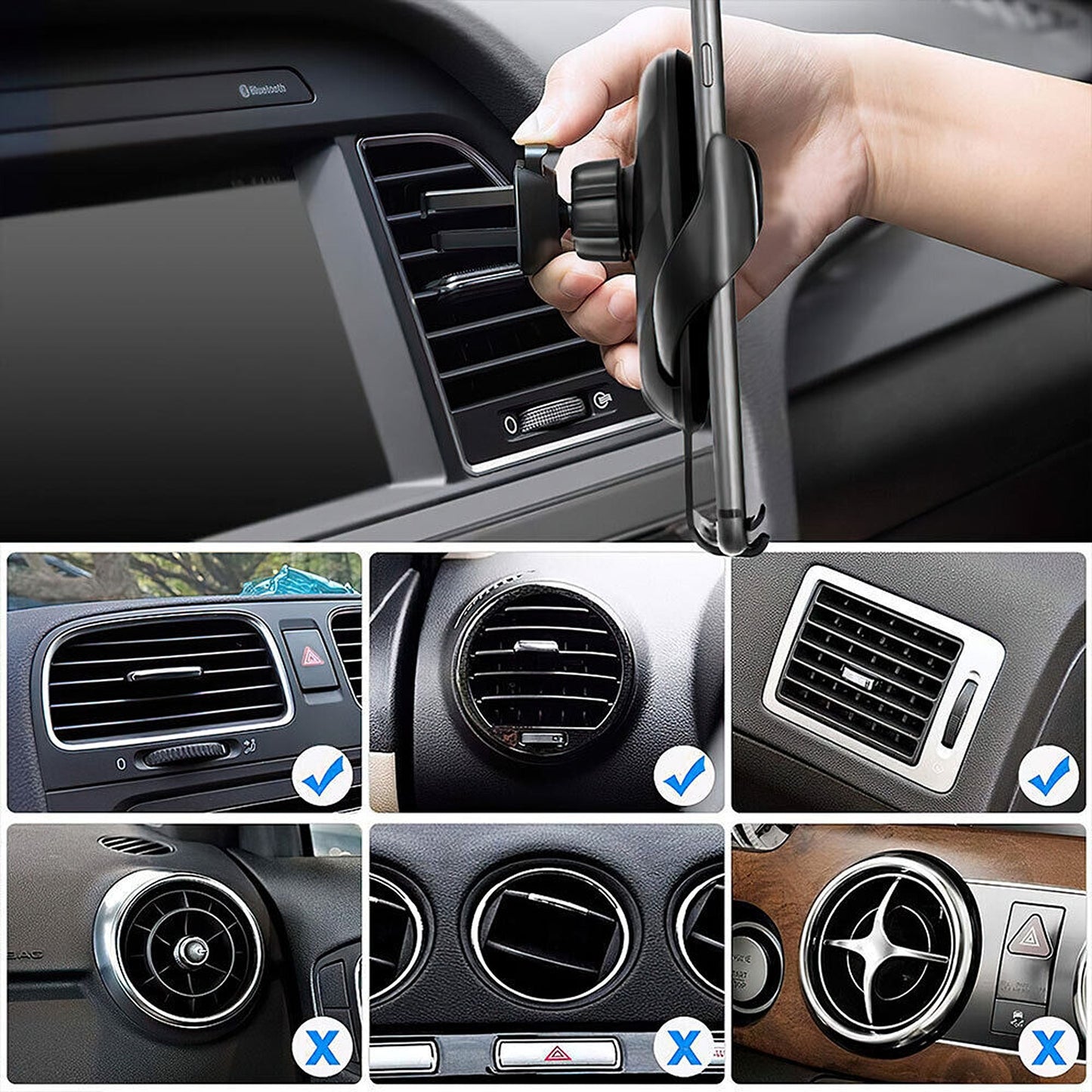 15W Qi Wireless Car Charger Fast Charging Mount with Automatic Clamping