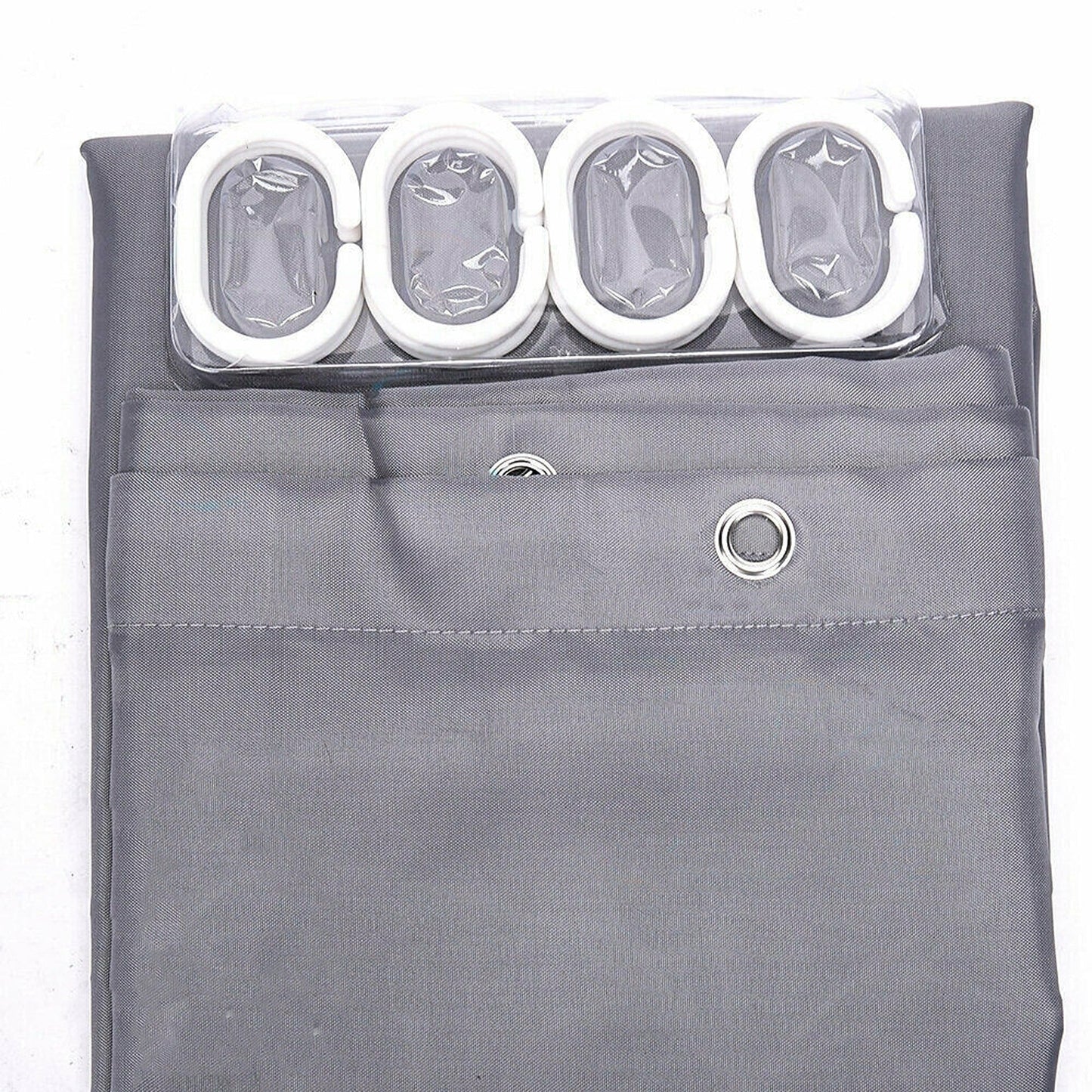 Waterproof Shower Curtain with Hooks and Weighted Hem 180x200cm