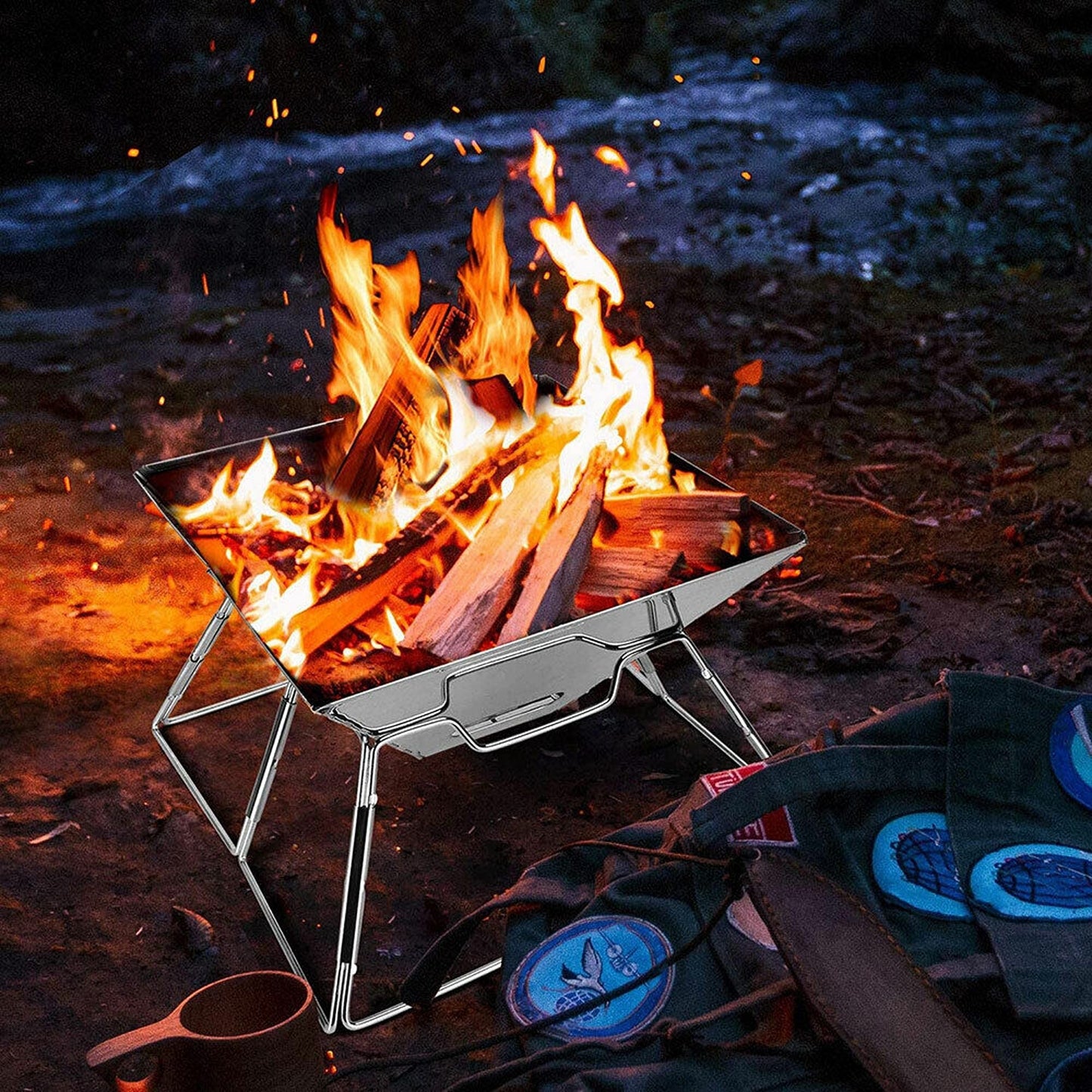 Portable Steel Barbecue BBQ Grill for Outdoor Camping