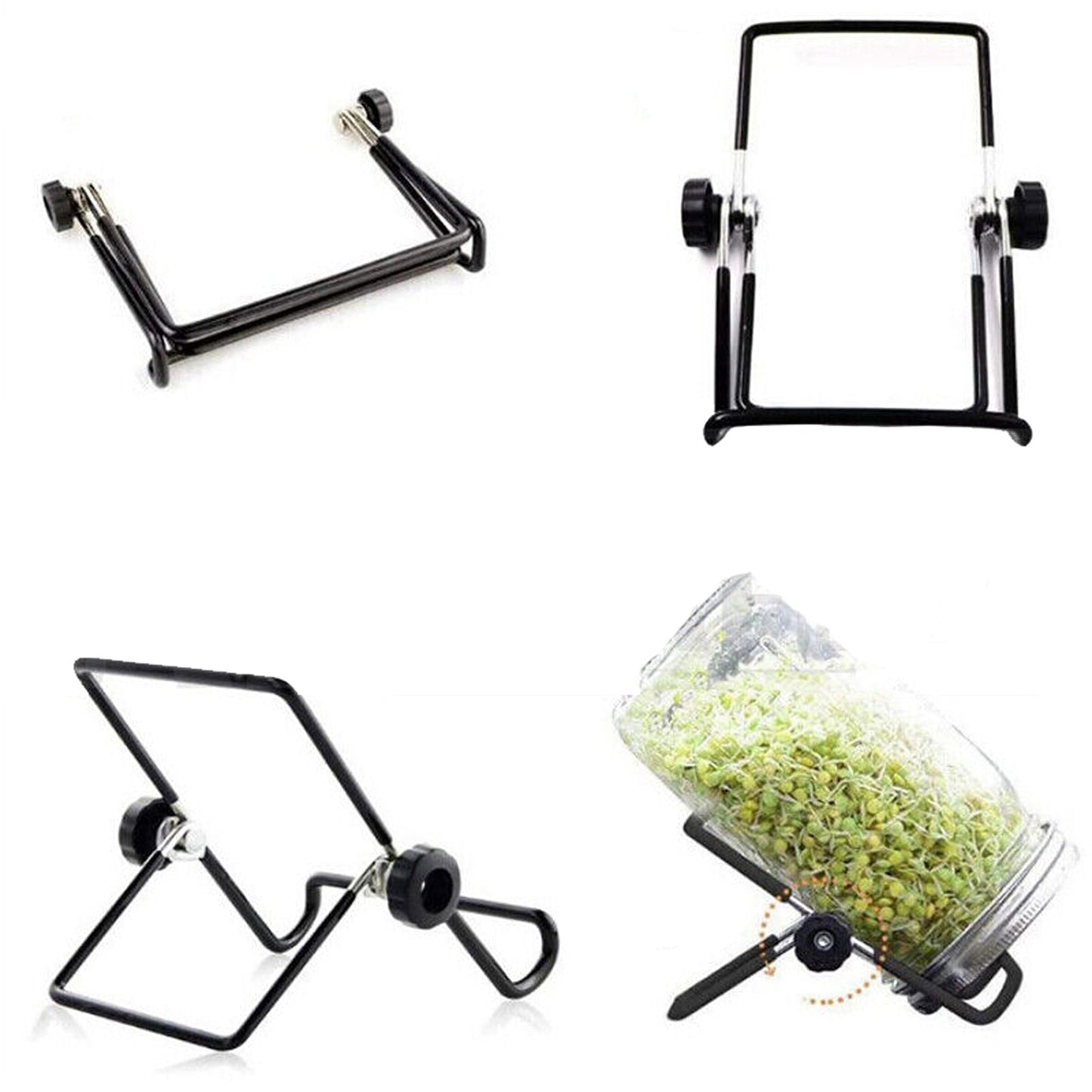 Mason Jar Seed Germination Kit with Sprouter Lids and Stands - 2 Sets
