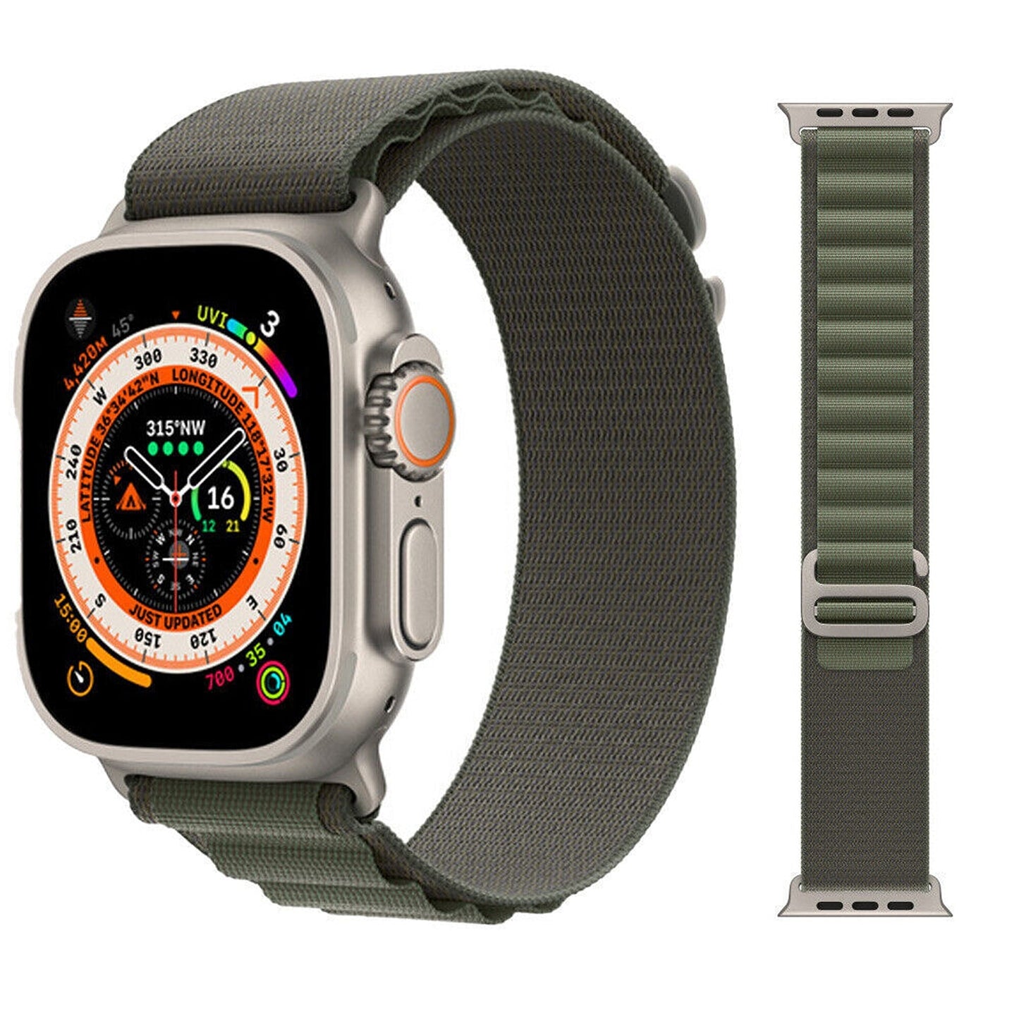 Alpine Loop Green For Apple Watch Band Strap Series 9 8 7 40 44 41 45 49mm Alpine Trail Loop