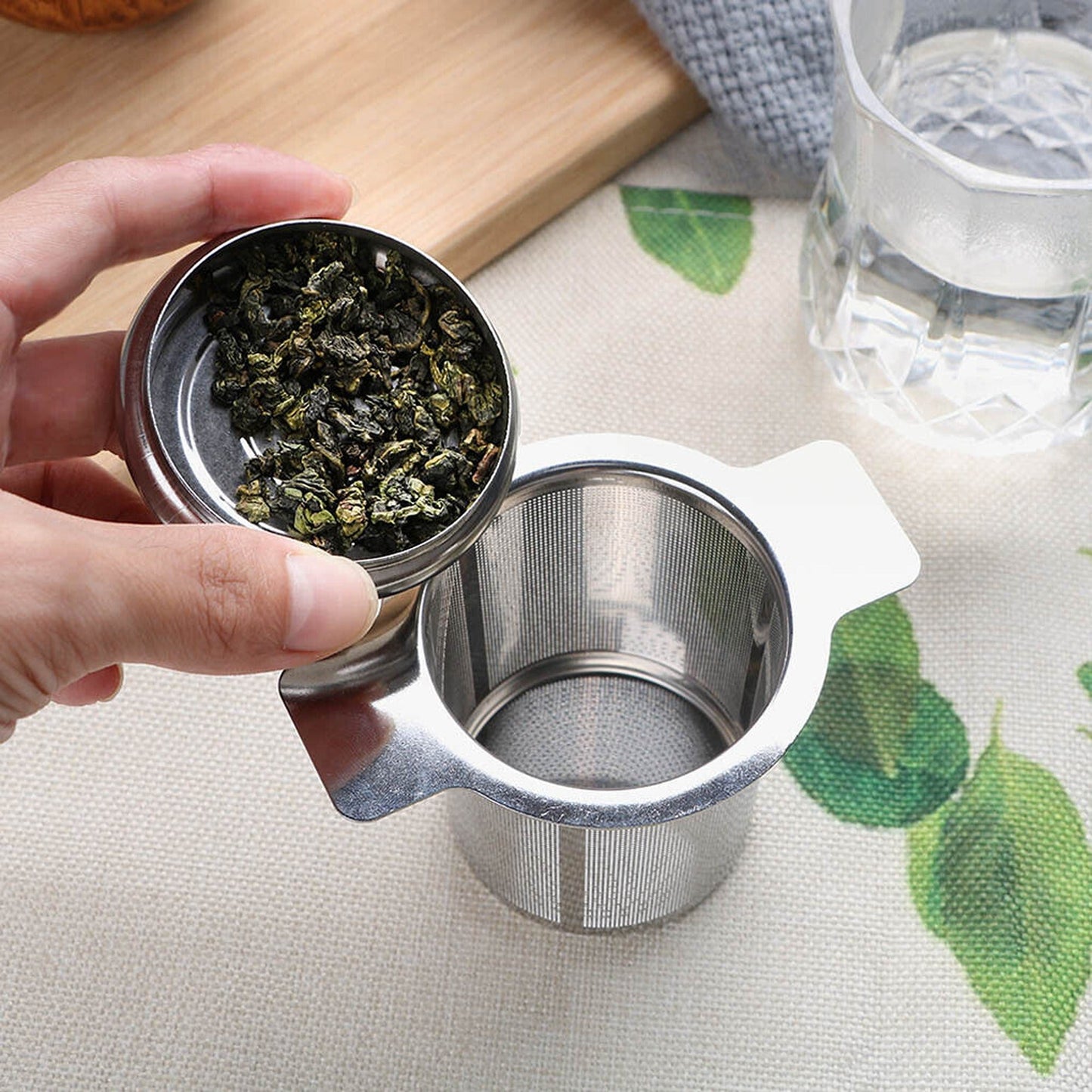Tea Infuser Cup with Stainless Steel Mesh and Lid for Loose Leaf