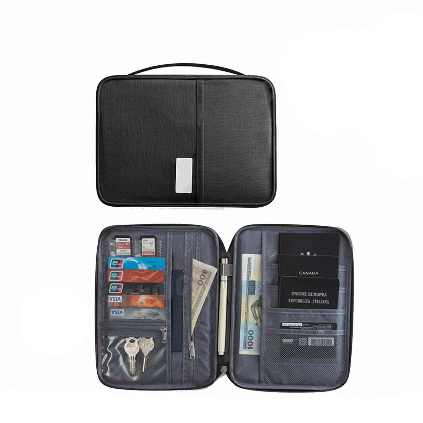 Travel Family Passport Wallet RFID Blocking Waterproof Document Organizer