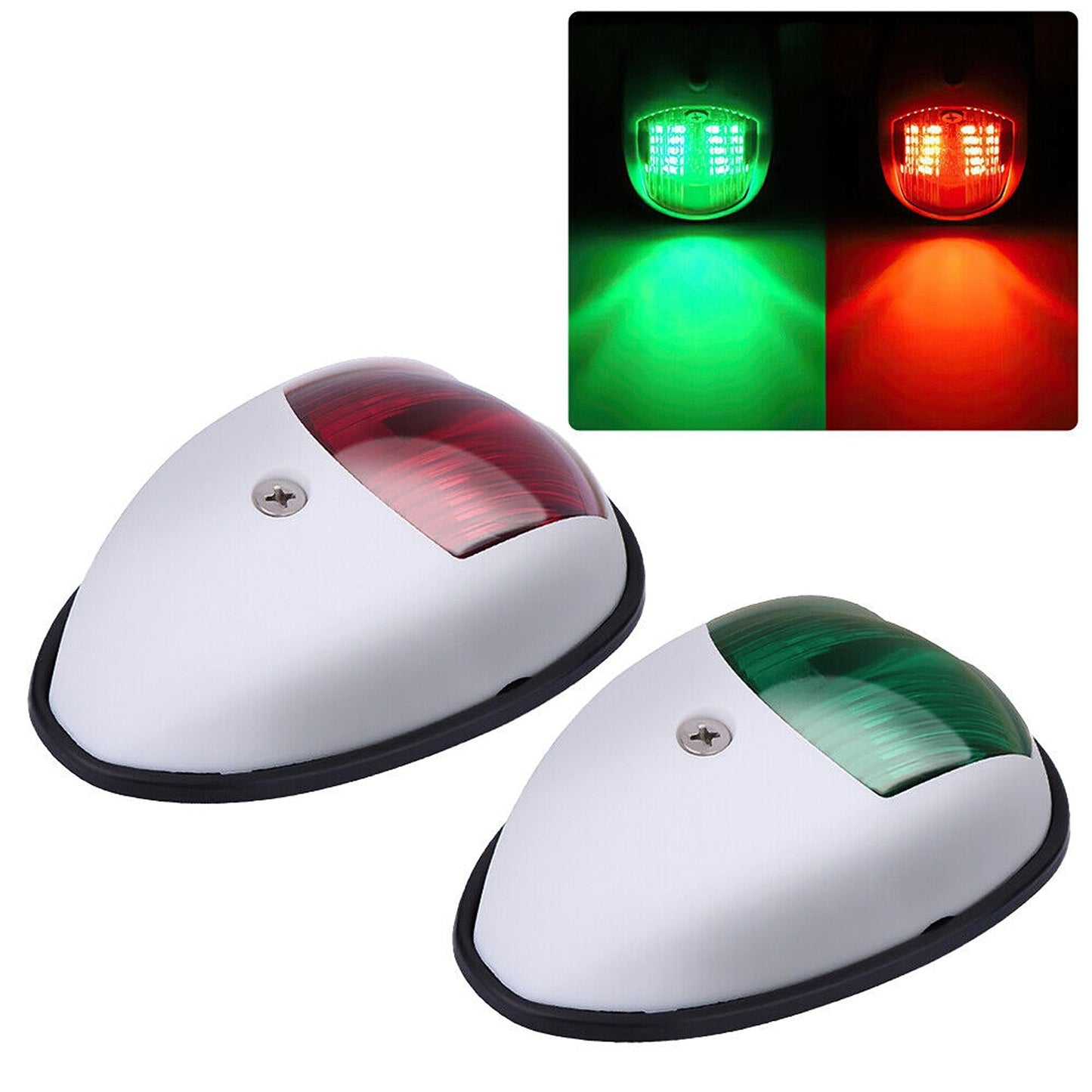 2pcs LED Marine Navigation Lights Port and Starboard Yacht Boat Lamps