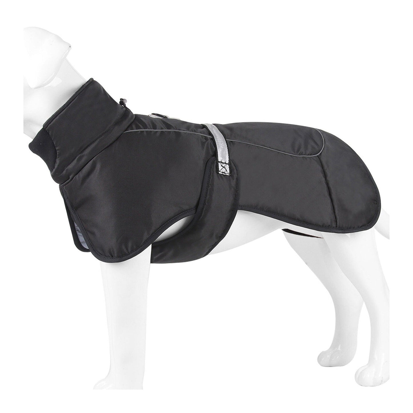 Black Waterproof Dog Jacket for Winter Warm and Windproof