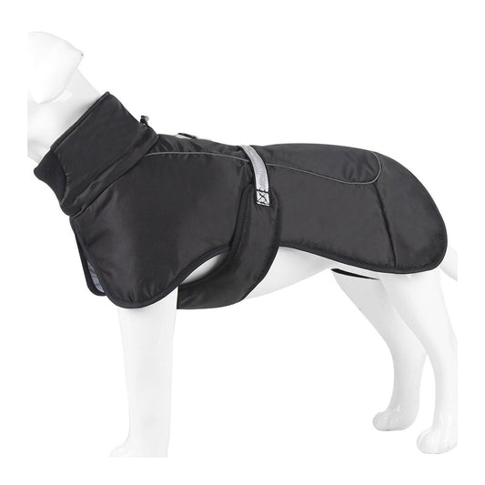 Black Waterproof Dog Jacket for Winter Warm and Windproof