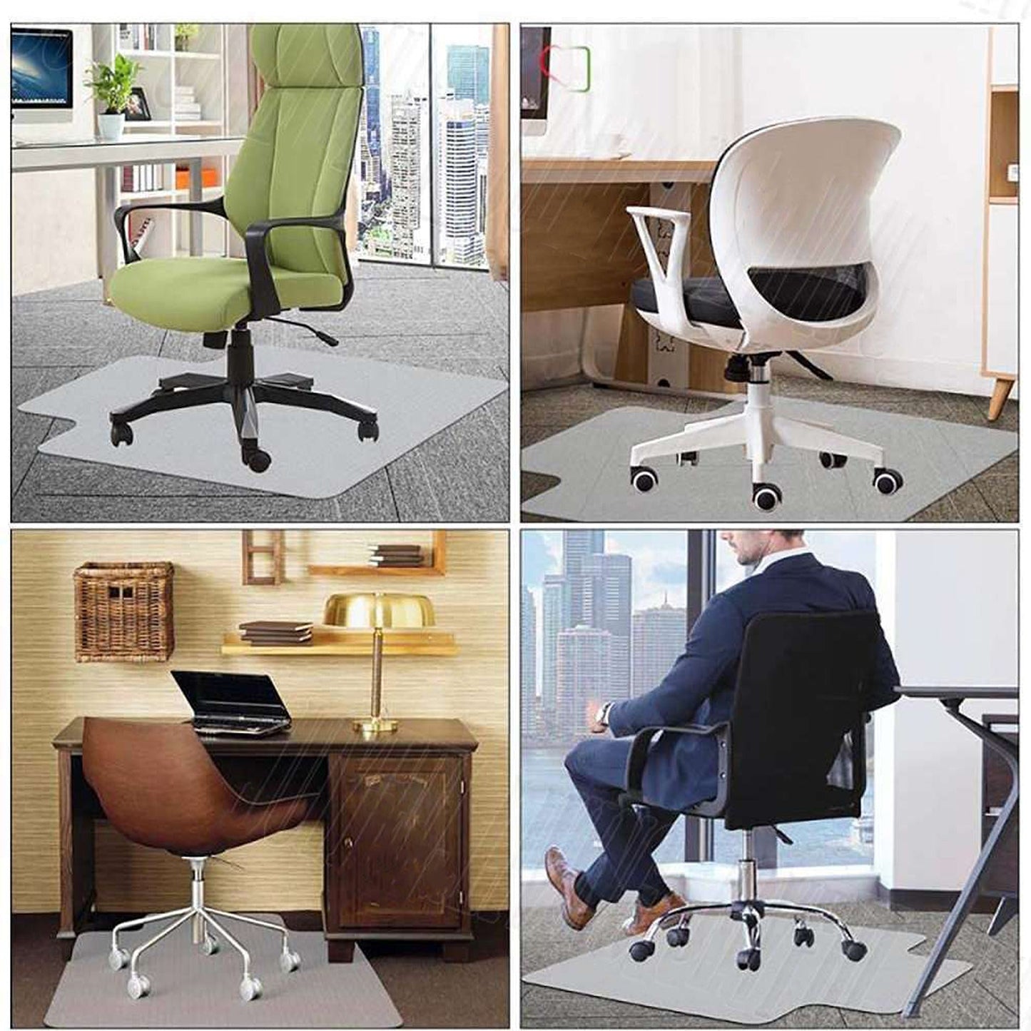 PVC Plastic Clear Floor Mat for Office Chair Non Slip Desk Carpet Protector