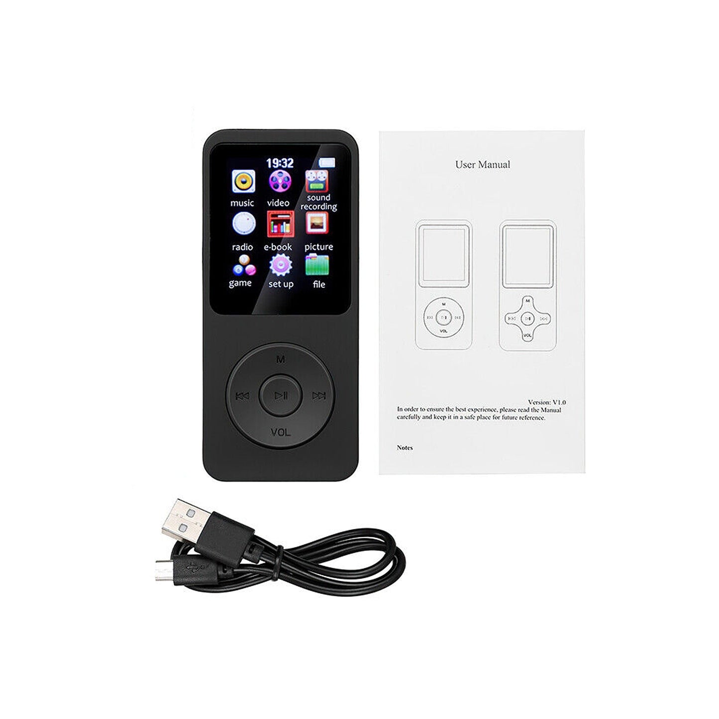 Lossless Music MP3 MP4 Player with LCD Video Media FM Radio
