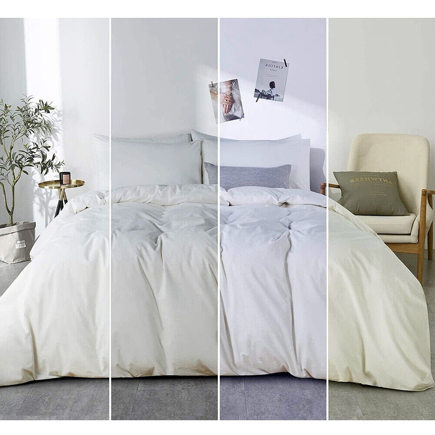 White Hotel Quality Egyptian Duvet Cover Set All Sizes