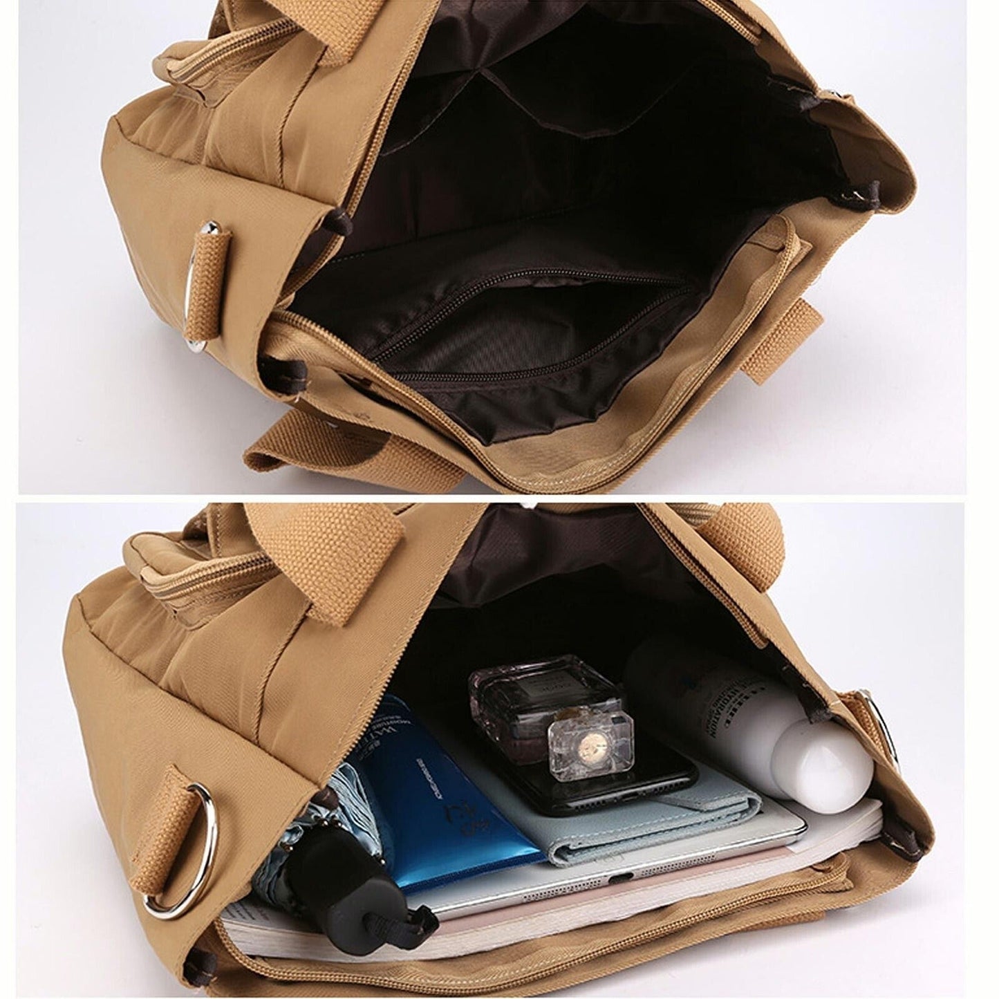 Large Nylon Waterproof Handbags with Zipper Women Shoulder Messenger Bag
