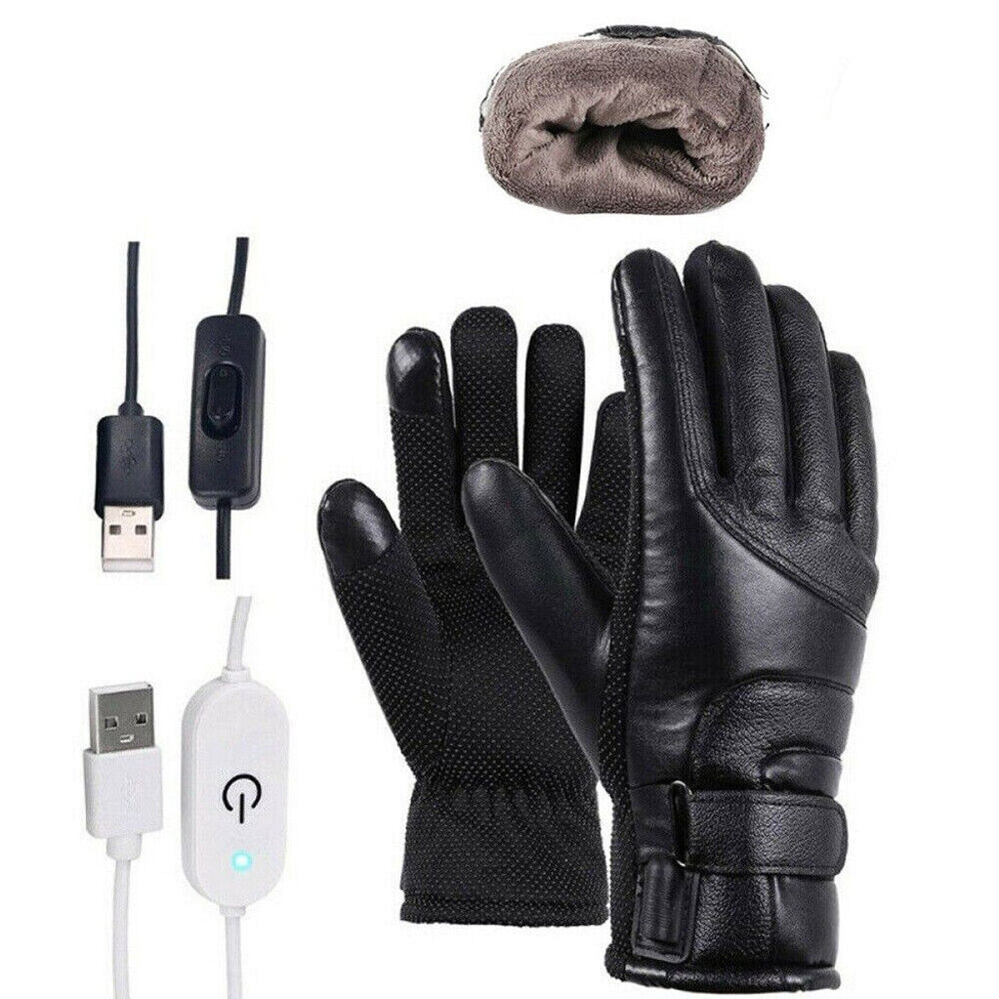 Heated Winter Gloves USB Rechargeable 4 Mode Motorcycle Hand Warmer