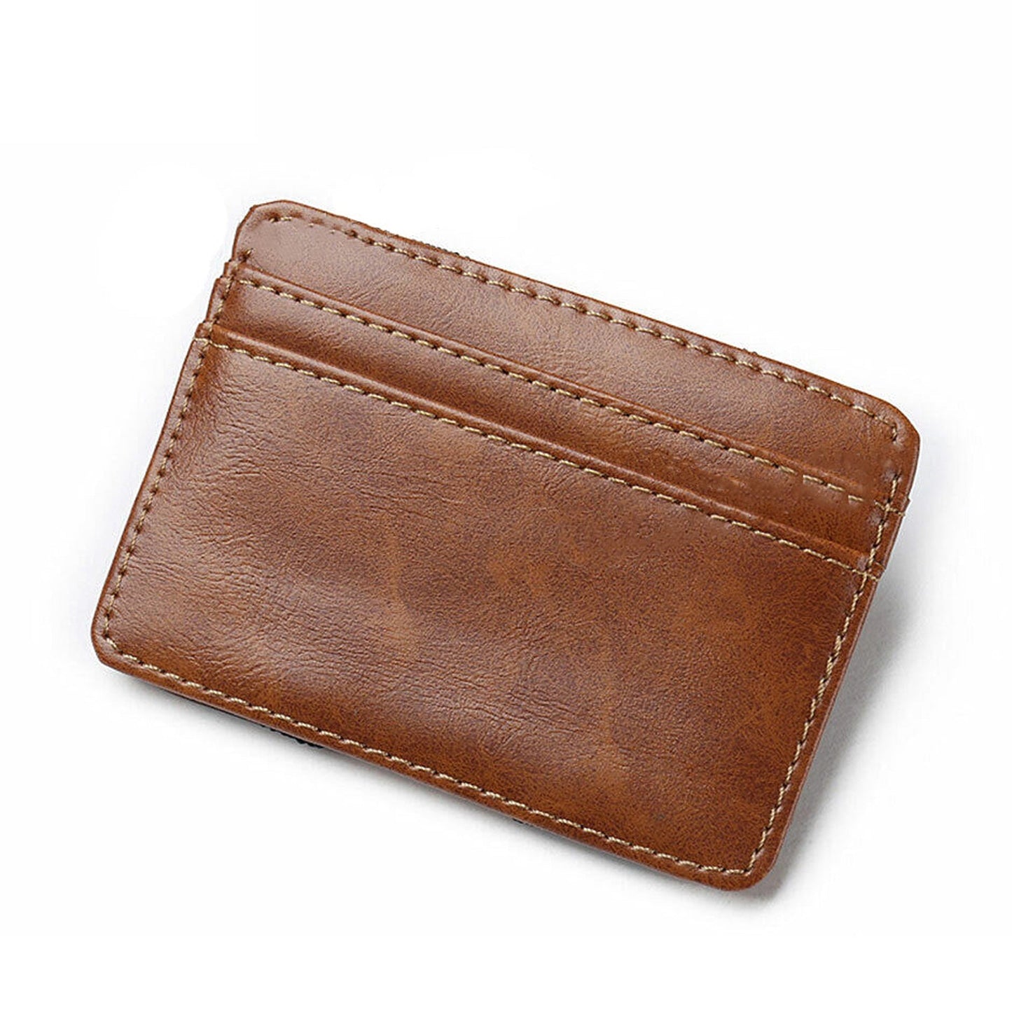 Slim RFID Blocking Leather Wallet with Magic Flip and Money Clip