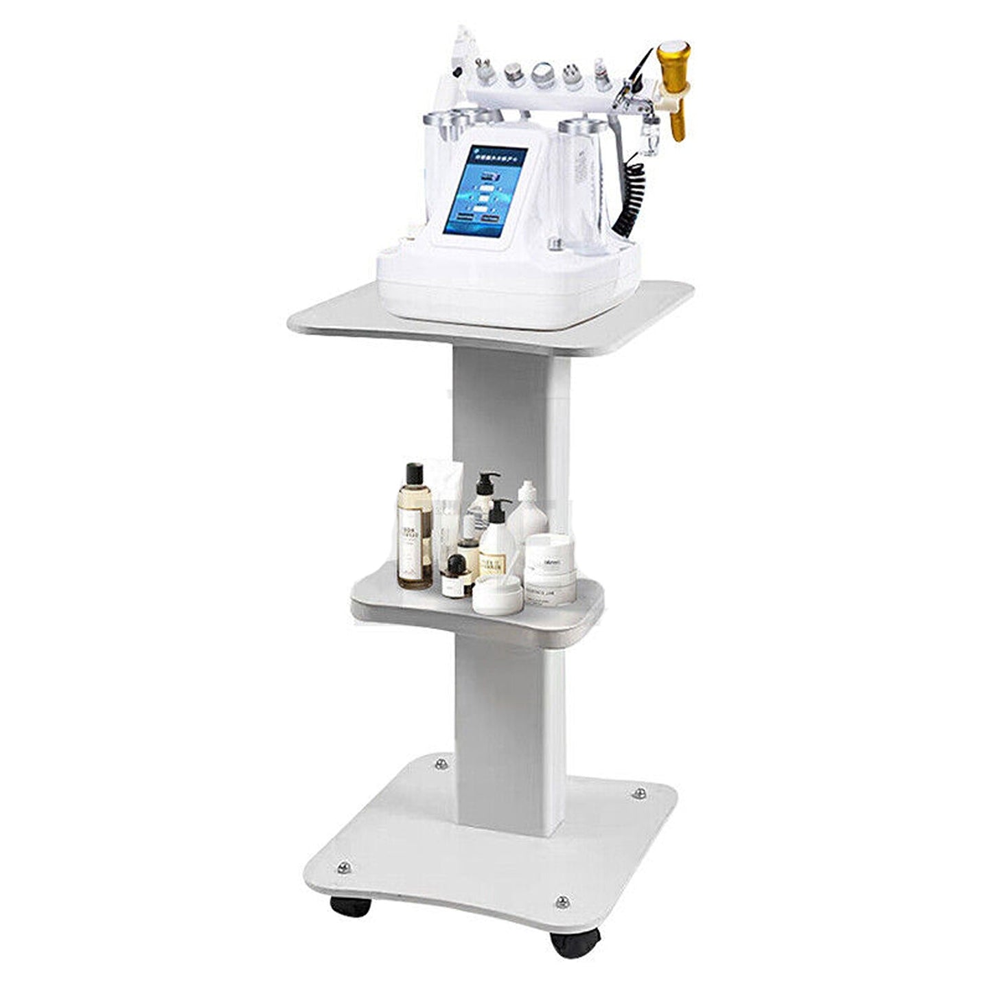 Hair Salon Mobile Trolley Stand with Movable Storage Tray Beauty Cart