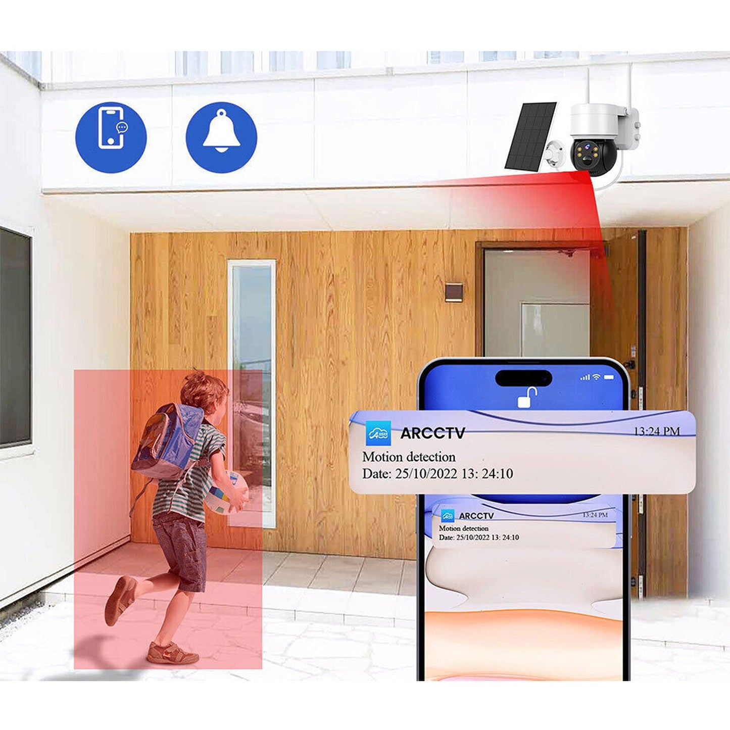 Wireless Outdoor WiFi PTZ Security Camera Solar Powered with IP CCTV