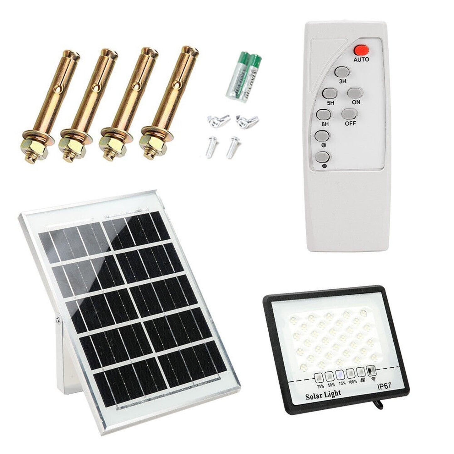 128 LED Motion Sensor Solar Street Light with Remote Control