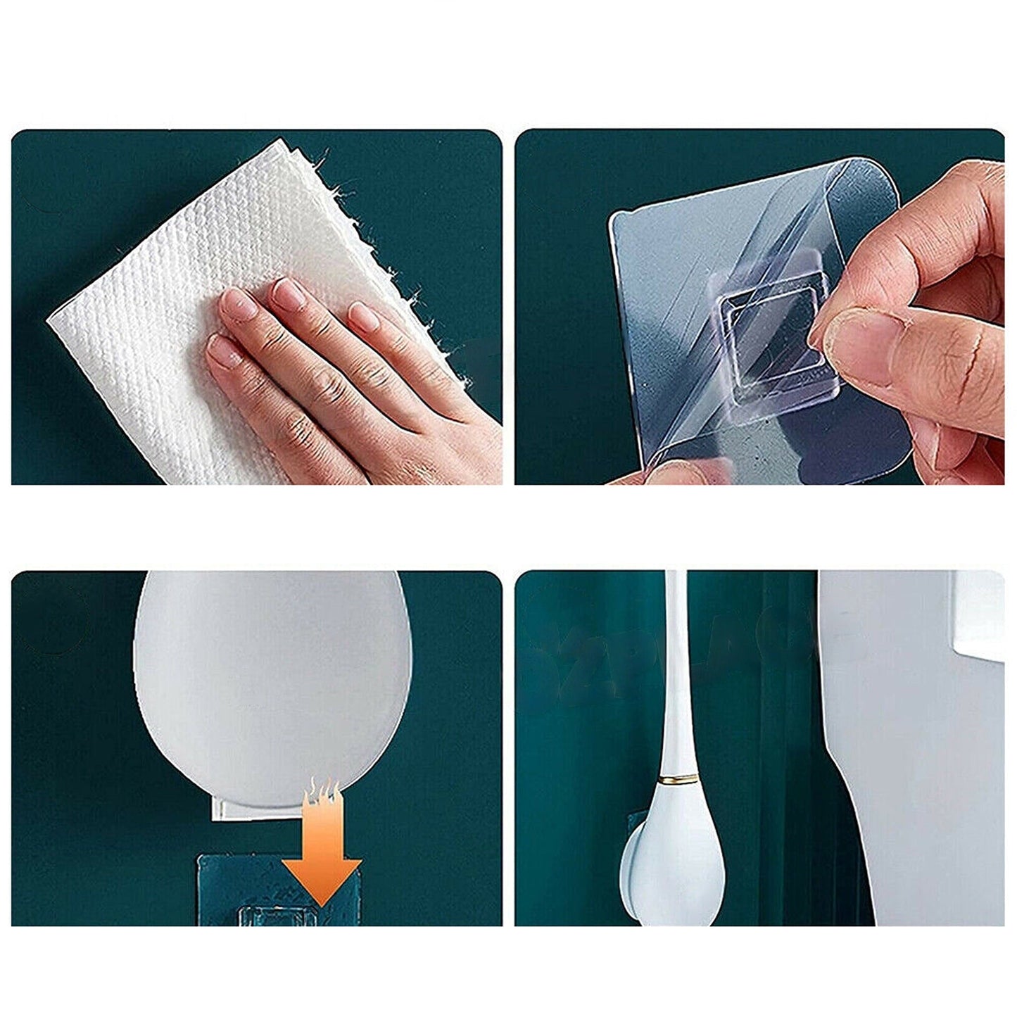 Bathroom Cleaning Set Soft Silicone Toilet Brush with Holder